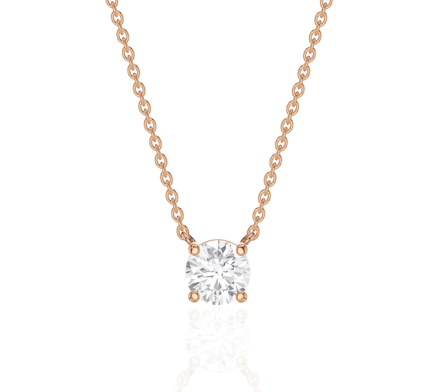 rose gold solitaire necklace