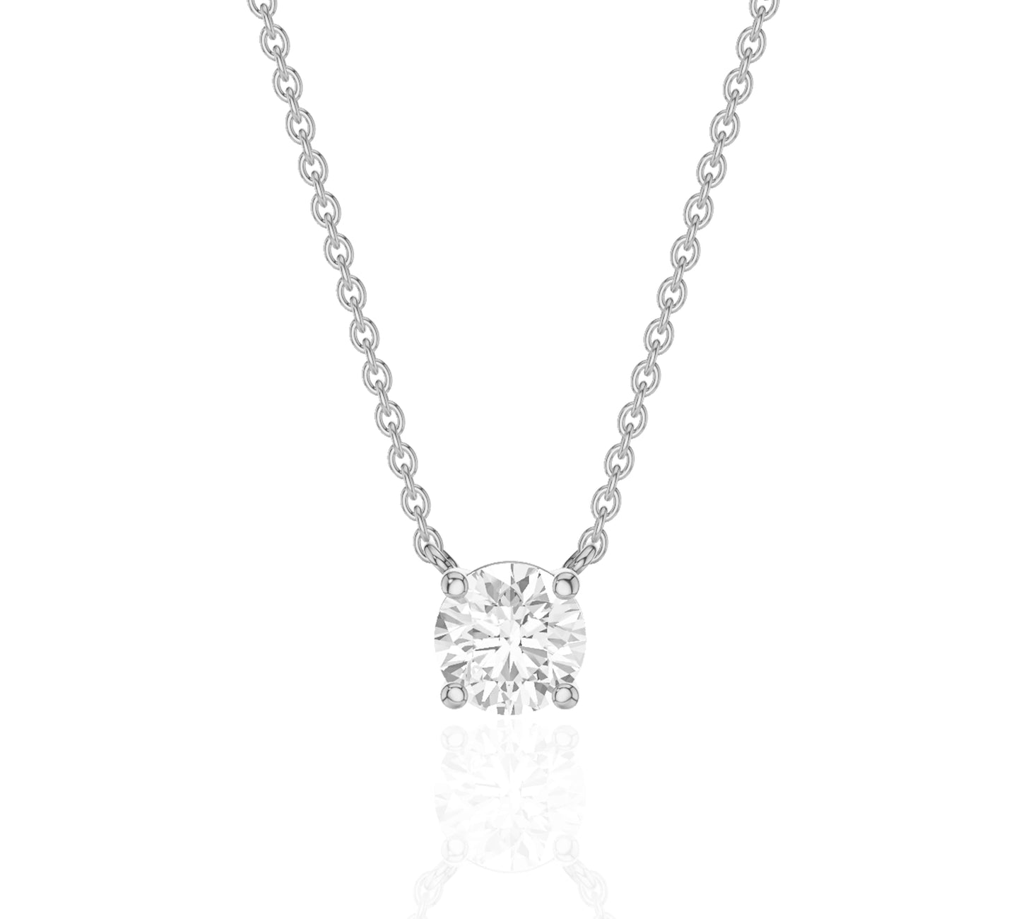 white gold solitaire necklace