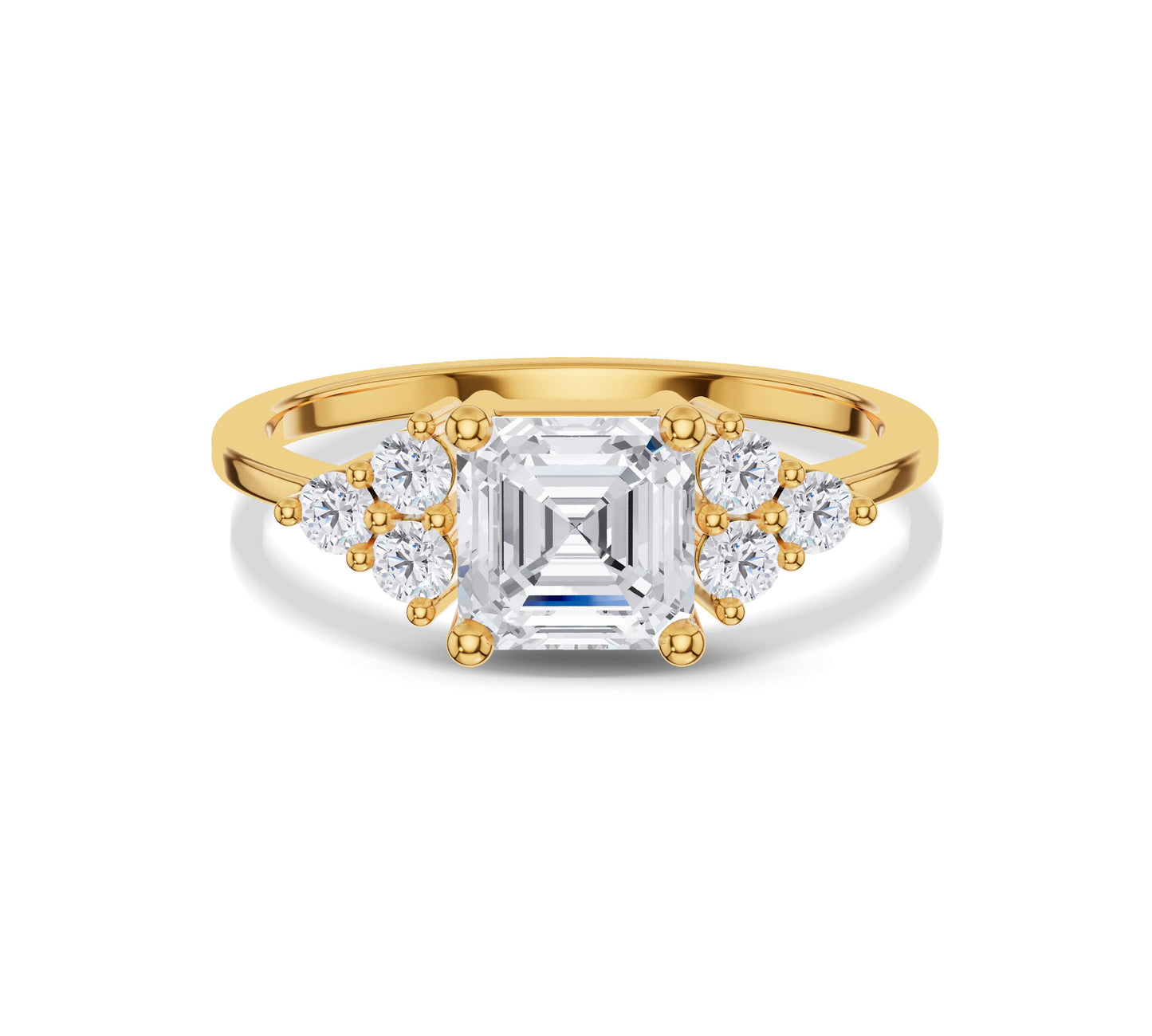 Elegant Asscher cut diamond engagement ring