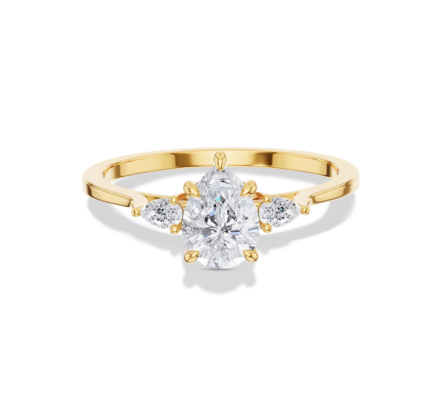 Pear Shaped 3 Stone Diamond Ring
