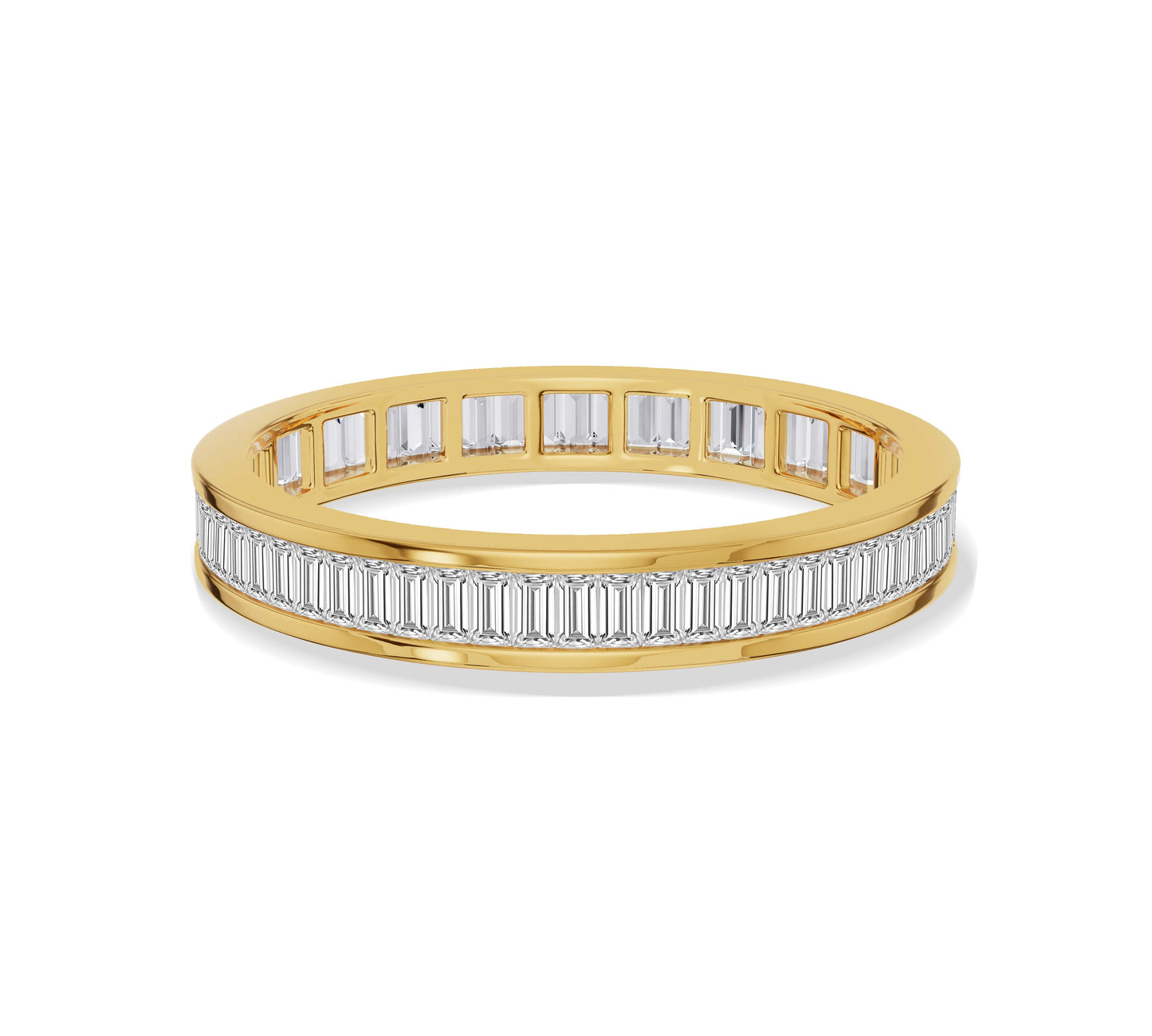 Elegant channel set baguette diamond ring