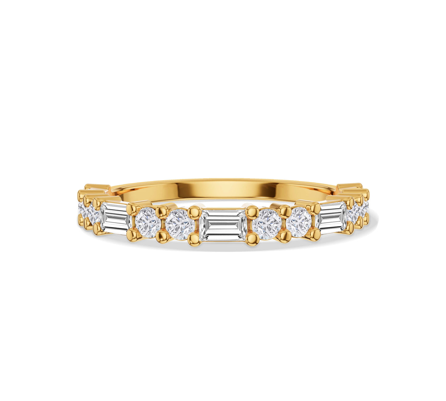 Double Round Baguette Diamond Eternity Band