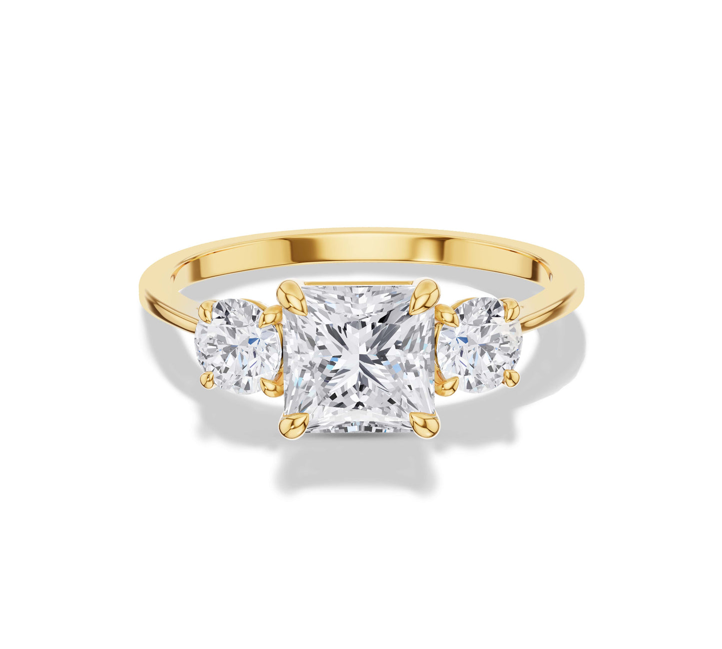 three stone diamond ring