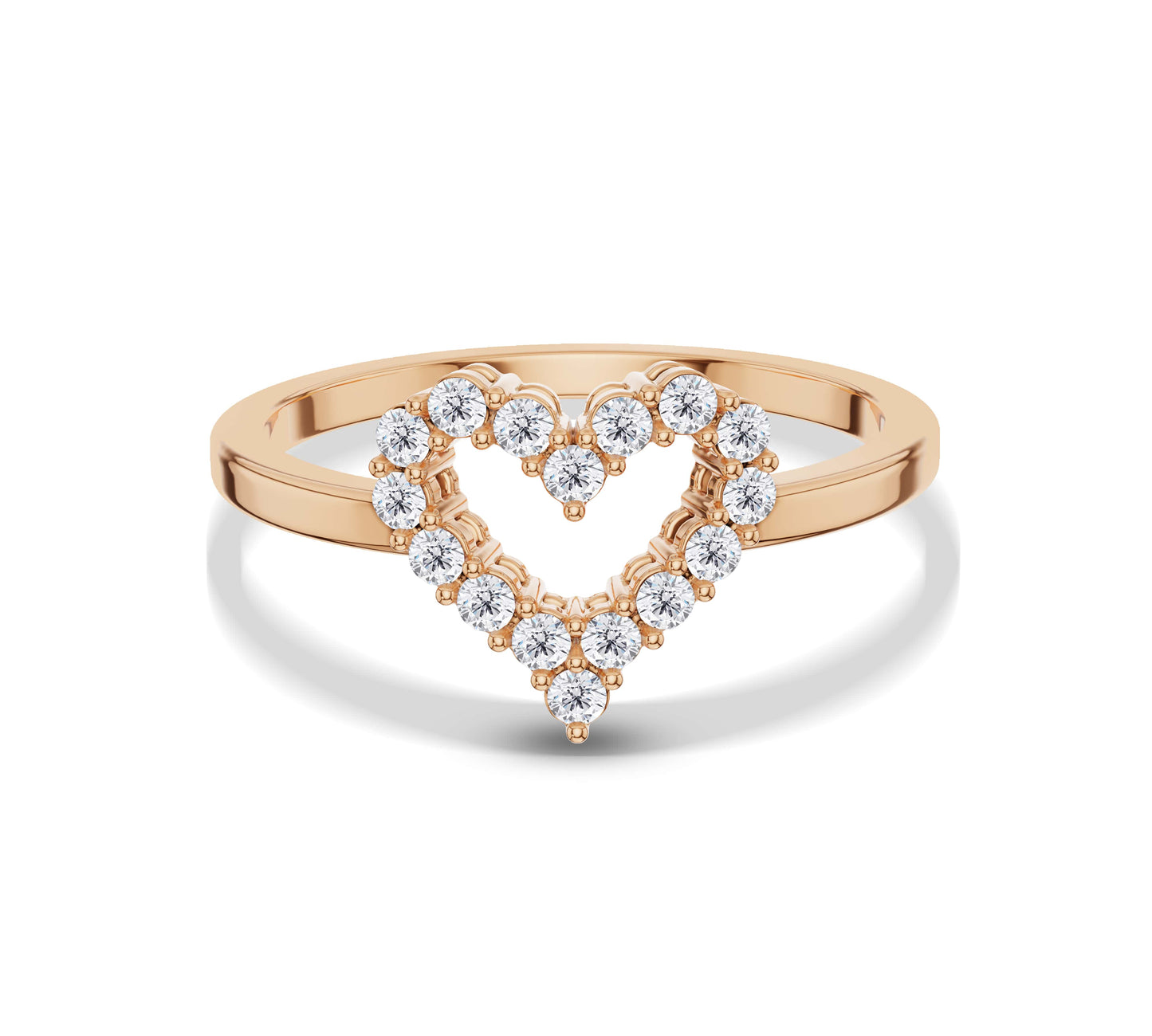love stcak diamond heart ring
