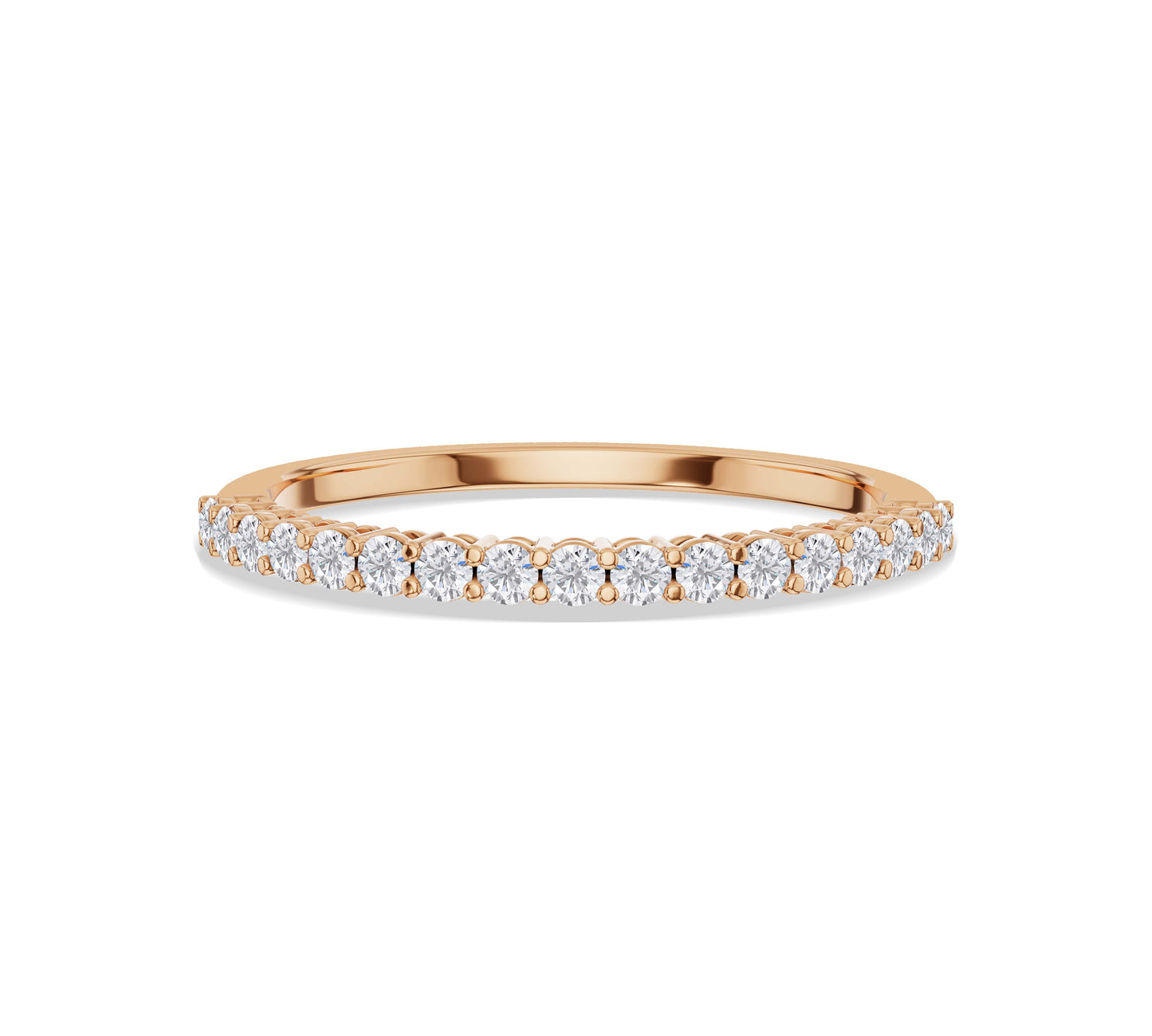 Full pave diamond band with gold setting