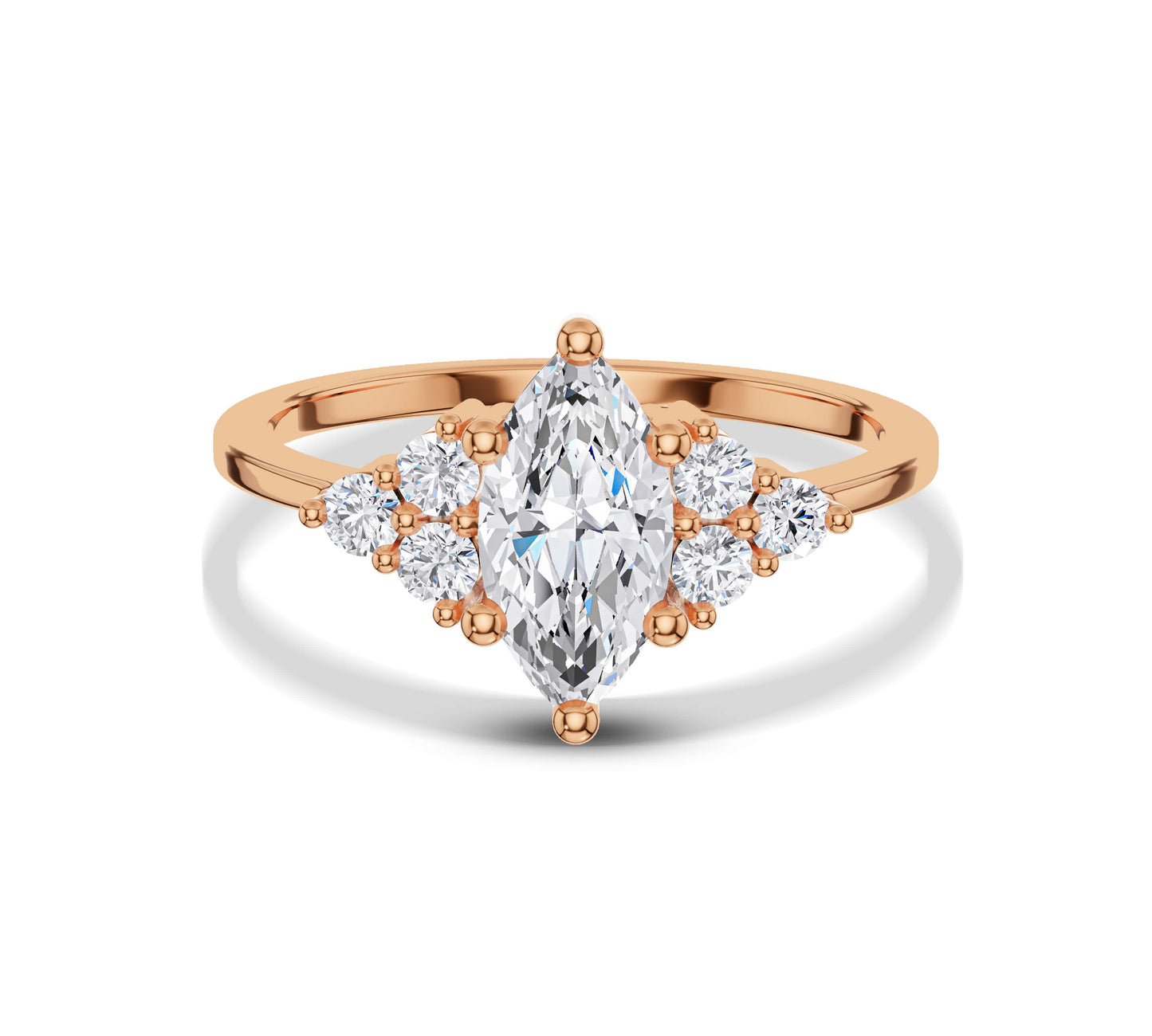 14k rose gold nature inspired diamond rings