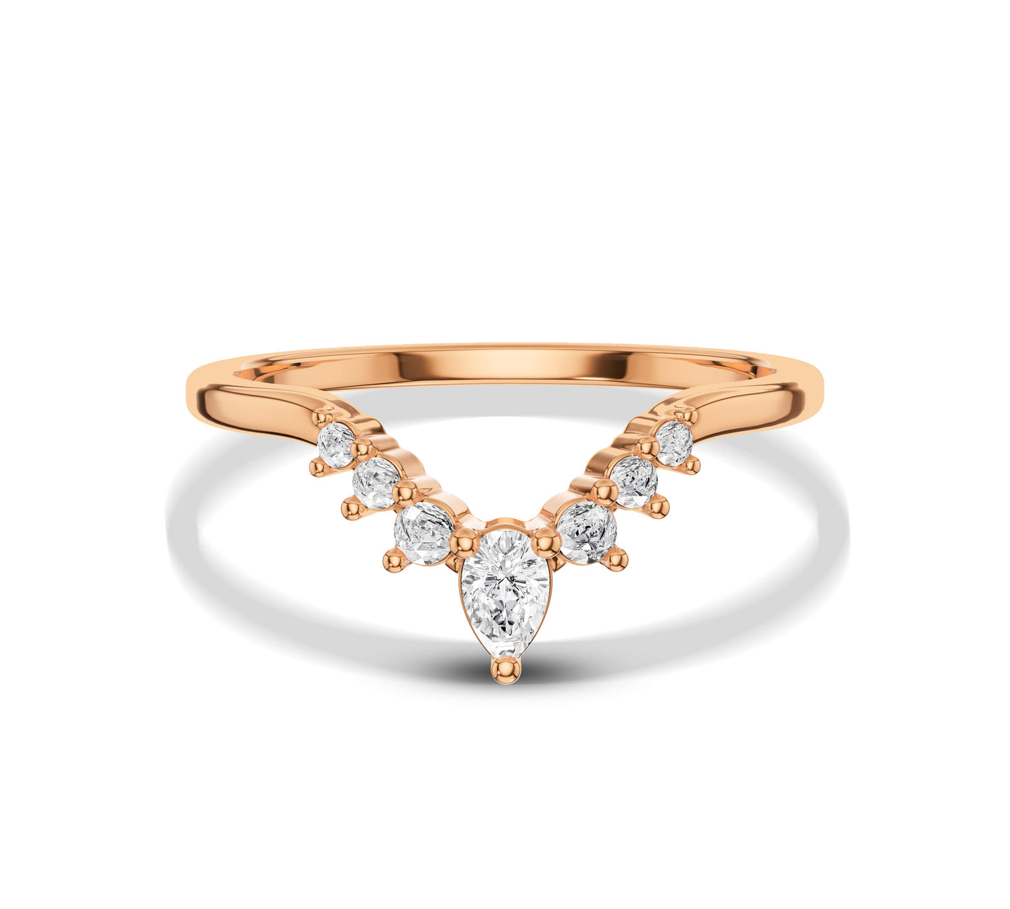 rose gold pear shaped ring