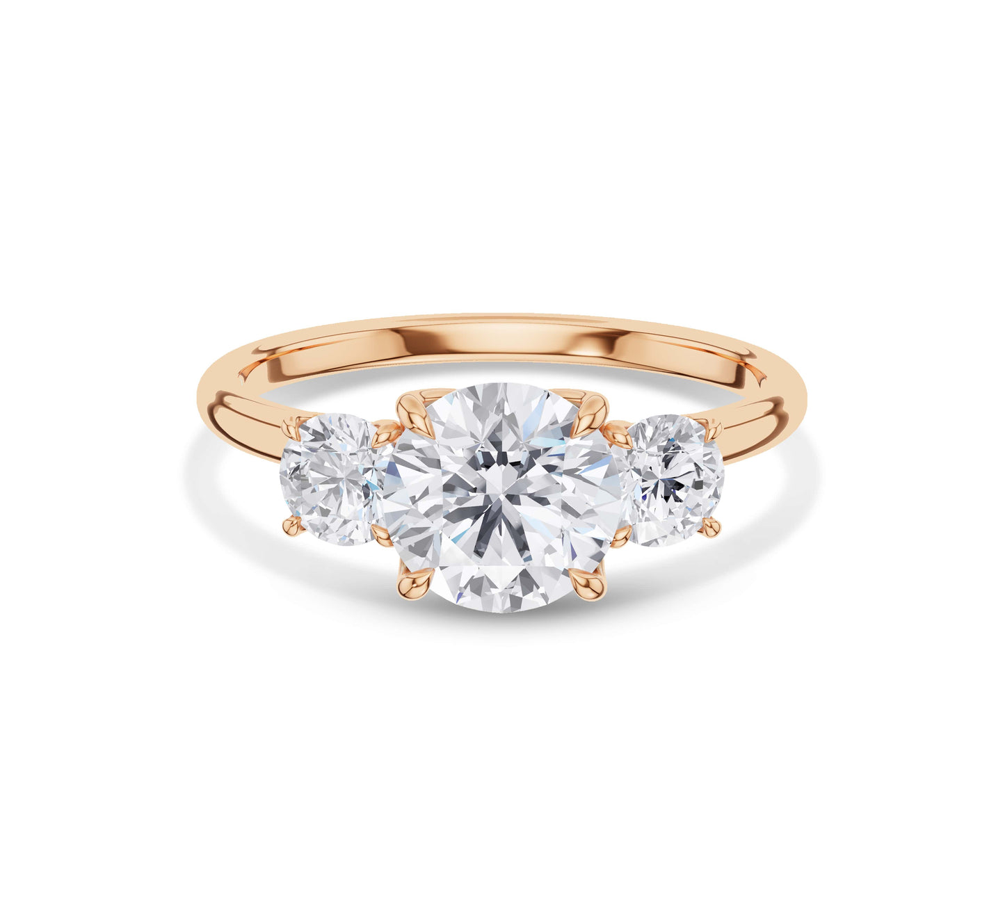 Elegant three stone engagement ring