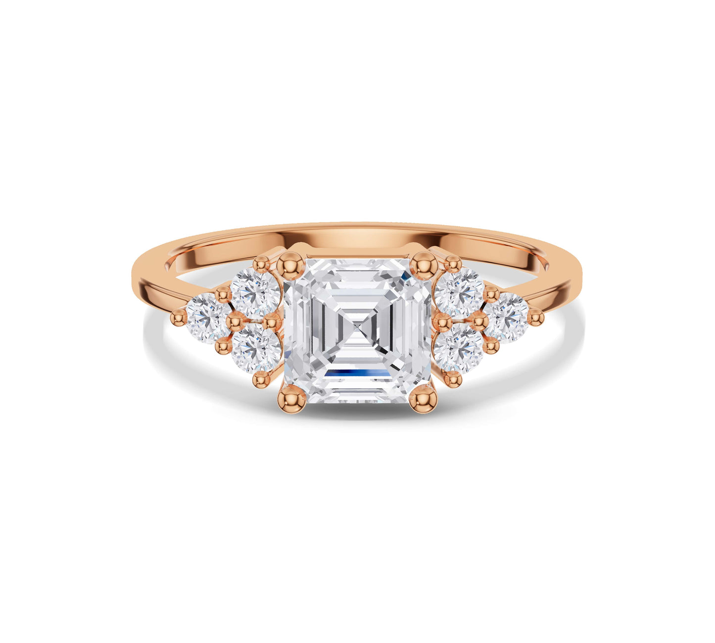 Brilliant Asscher diamond ring for proposal