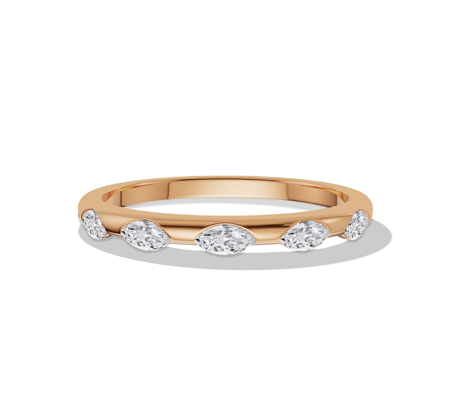 marquise cut diamond flush set band