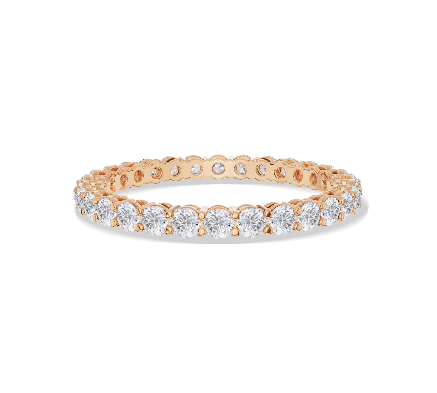 Yellow gold ring with all-around round brilliant diamonds