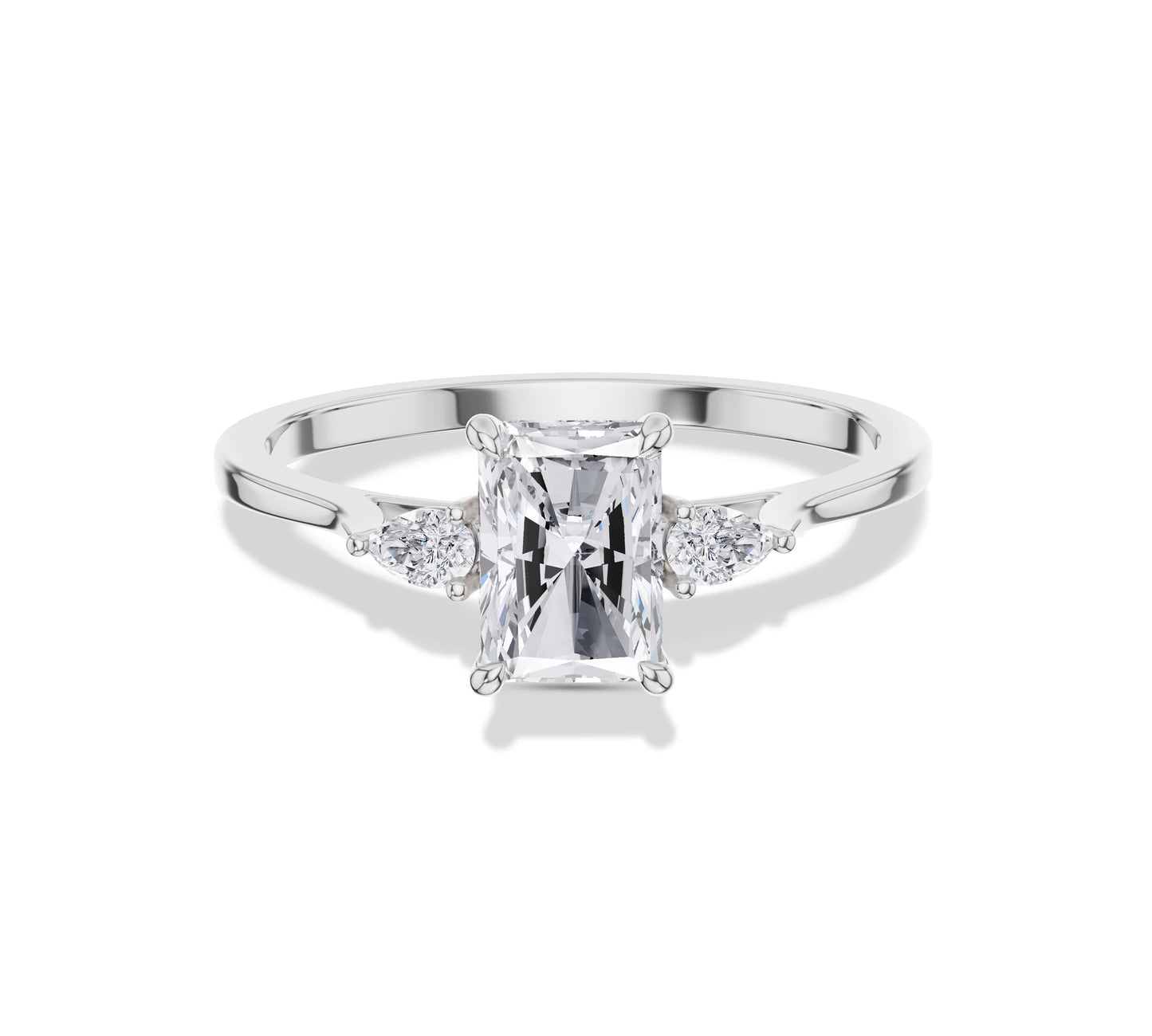 radiant cut gold engagement ring
