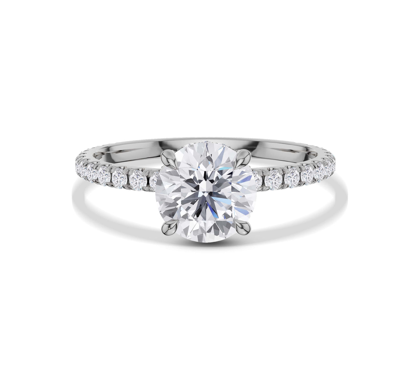 Minimalist engagement ring with hidden diamonds