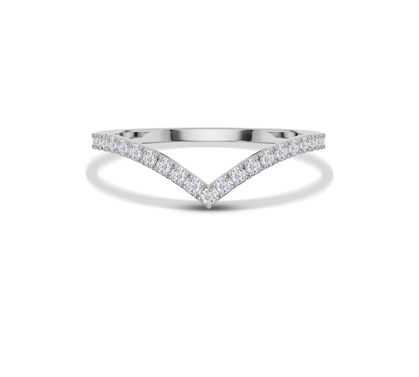 Dainty curved moissanite bridal band