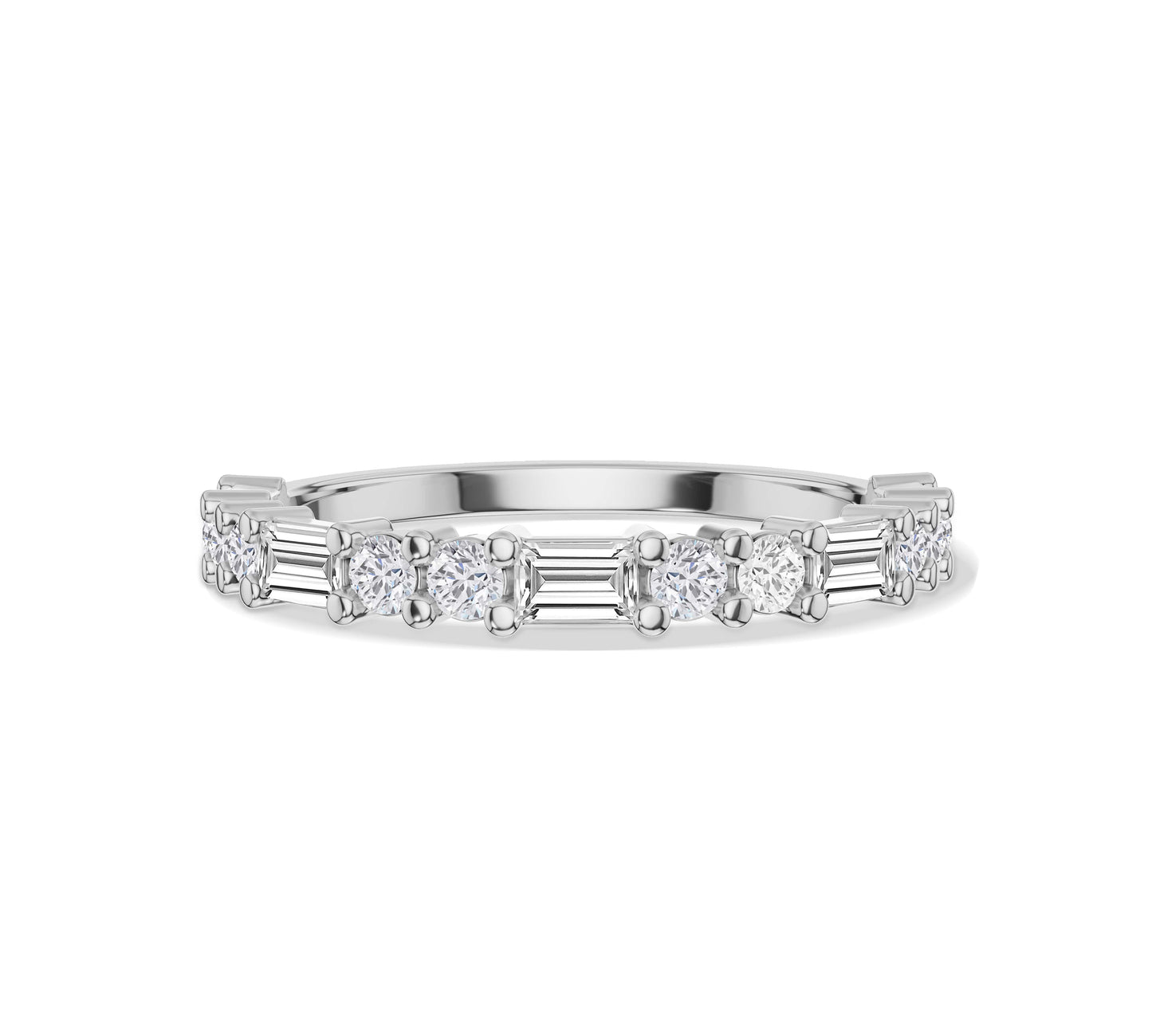 Fine Patterned Baguette Band