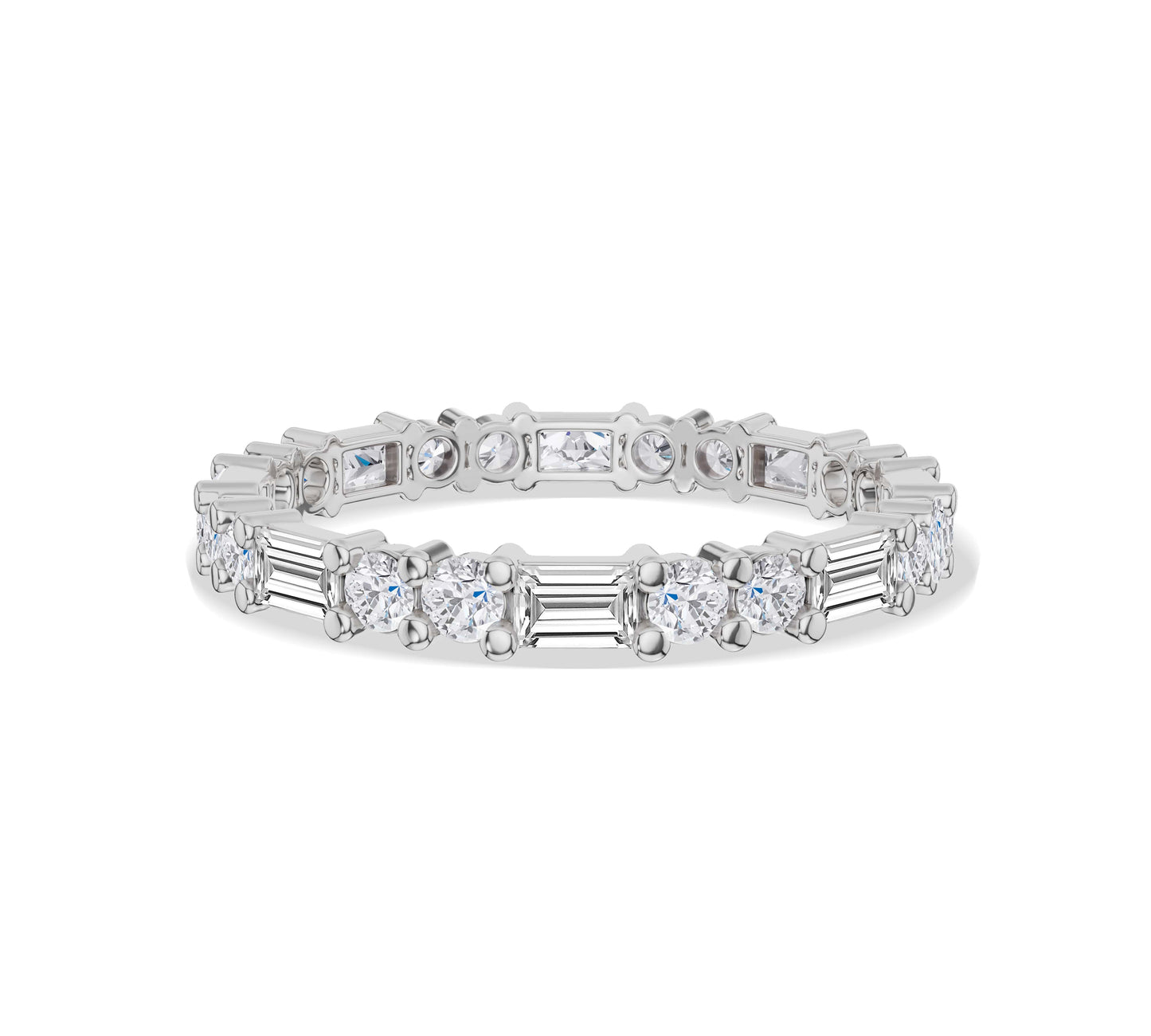 diamond band ring in white gold