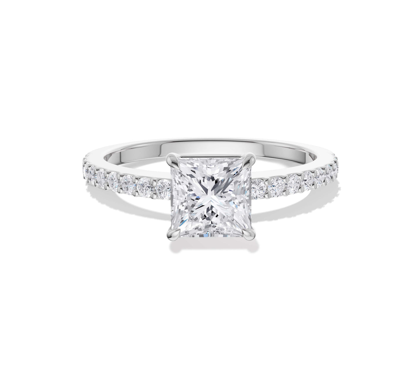 two carat princess cut diamond engagement ring