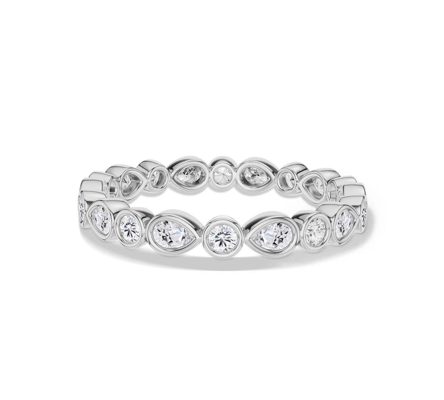 White gold full eternity bezel diamond ring