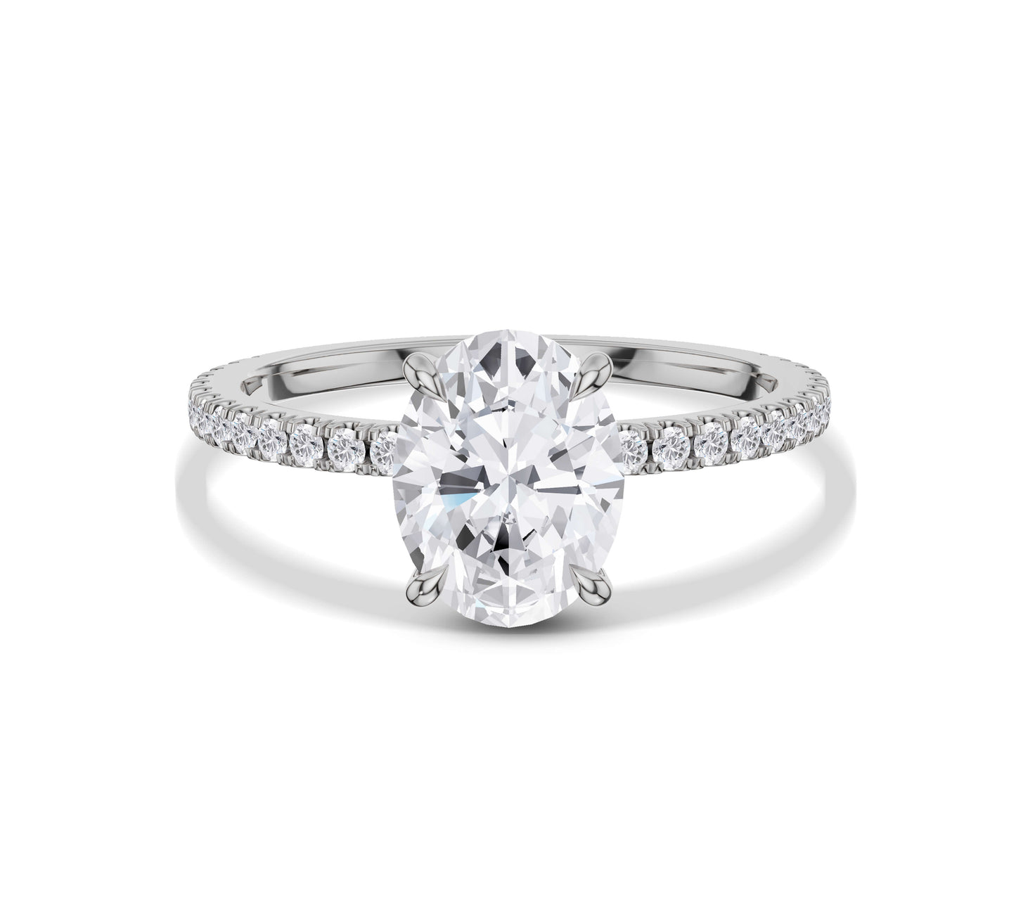 Floating Hidden Halo Solitaire Engagement Ring