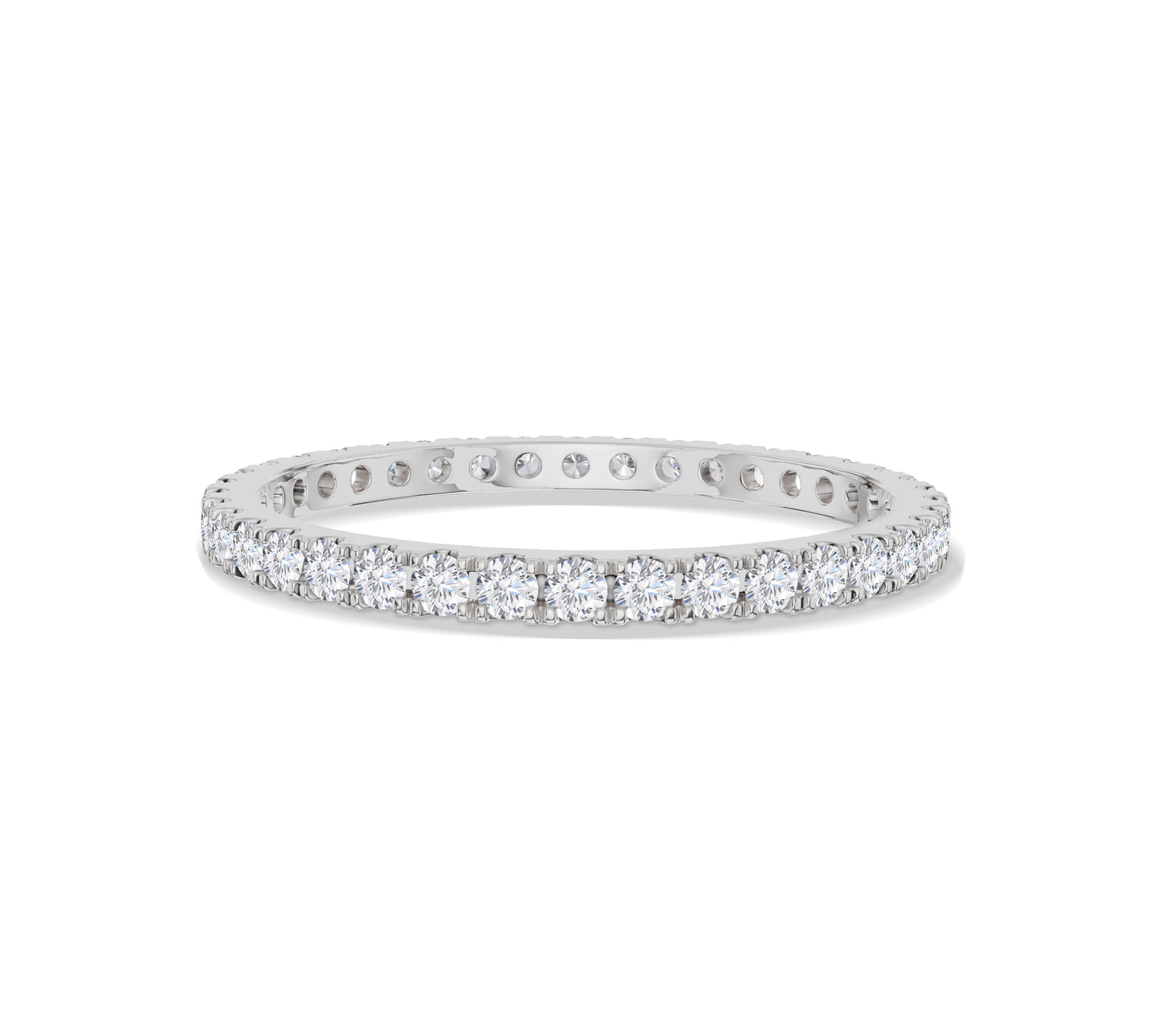 Slim gold ring with sparkling diamonds