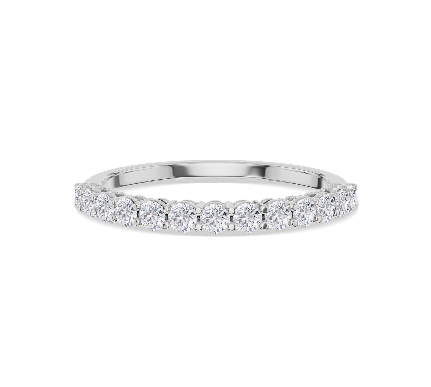white gold round diamond band