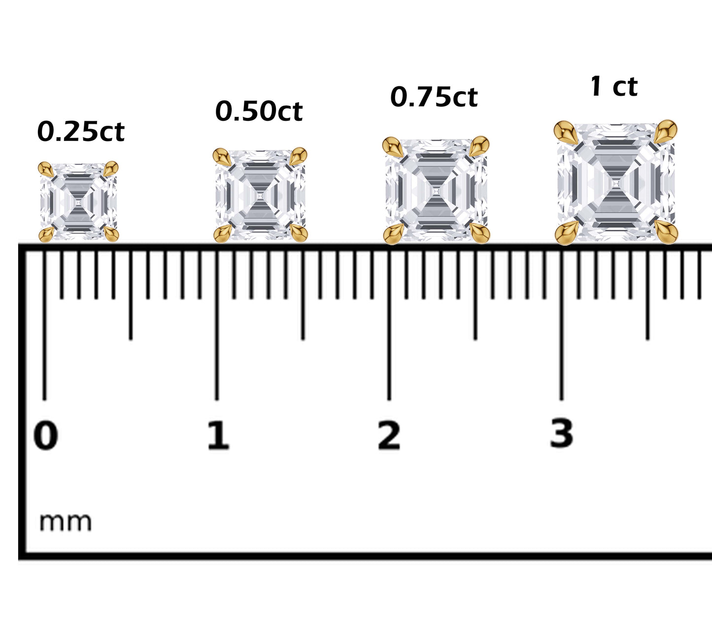 Asscher Cut Lab Grown Diamond Studs