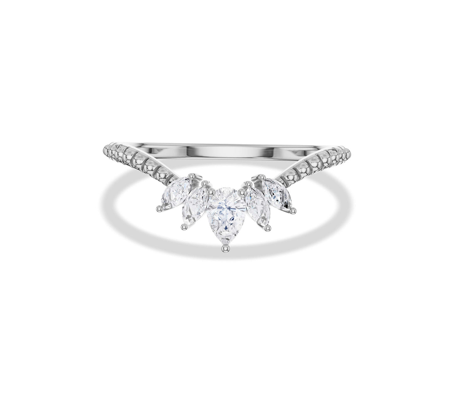 curved wedding band white gold