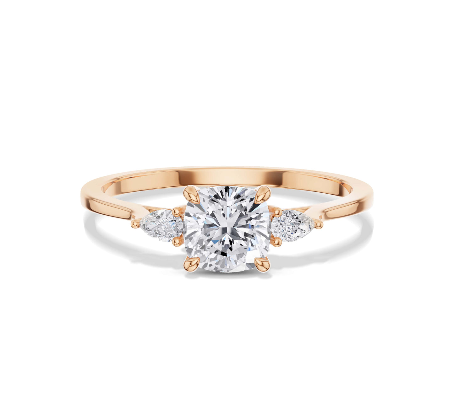 cushion cut moissanite ring