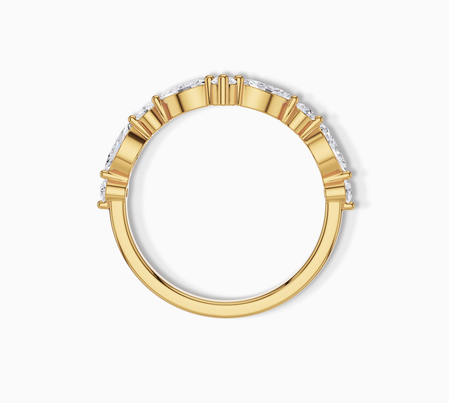 curved wedding ring