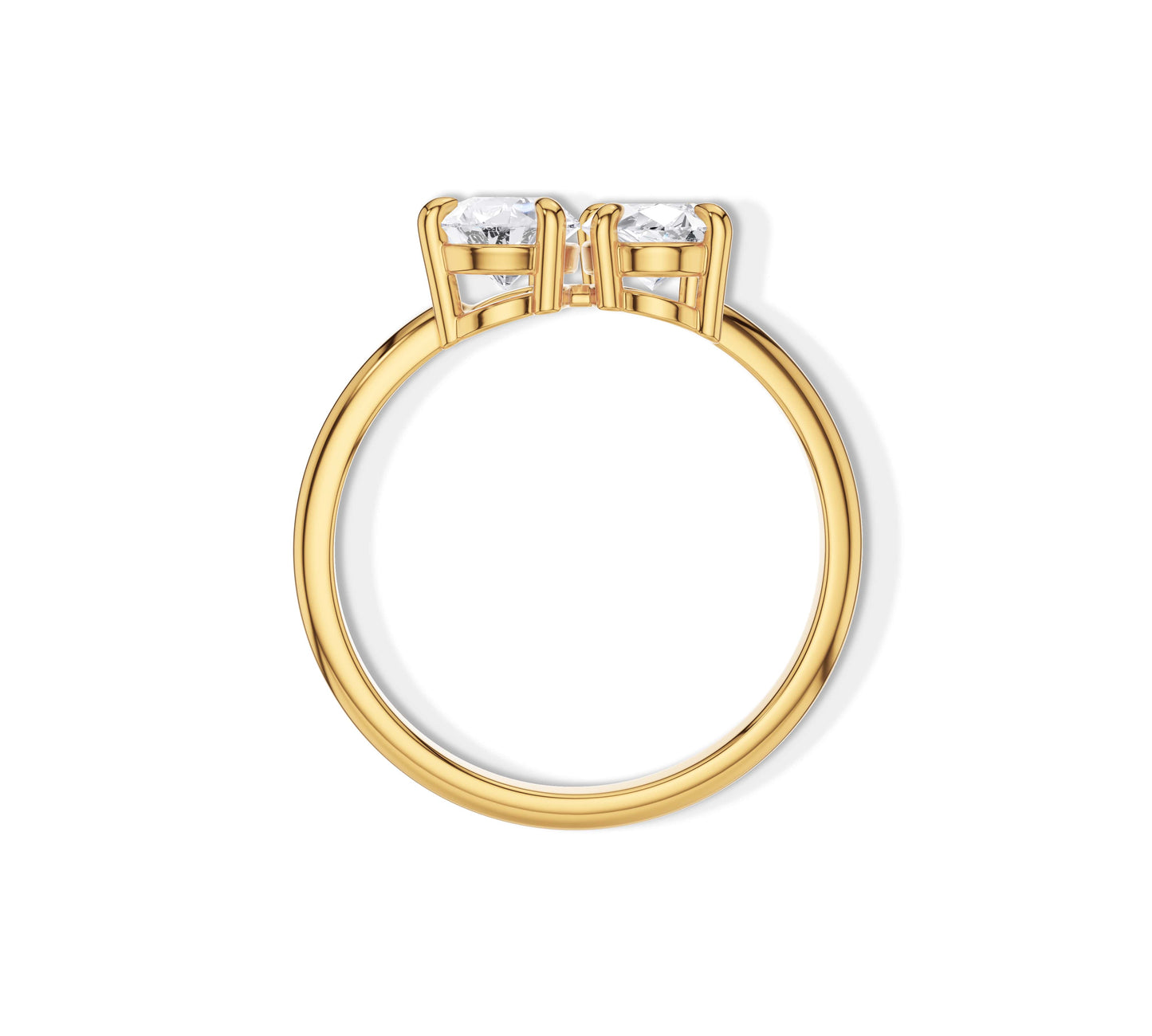Elegant 14K yellow gold design with oval and pear diamonds