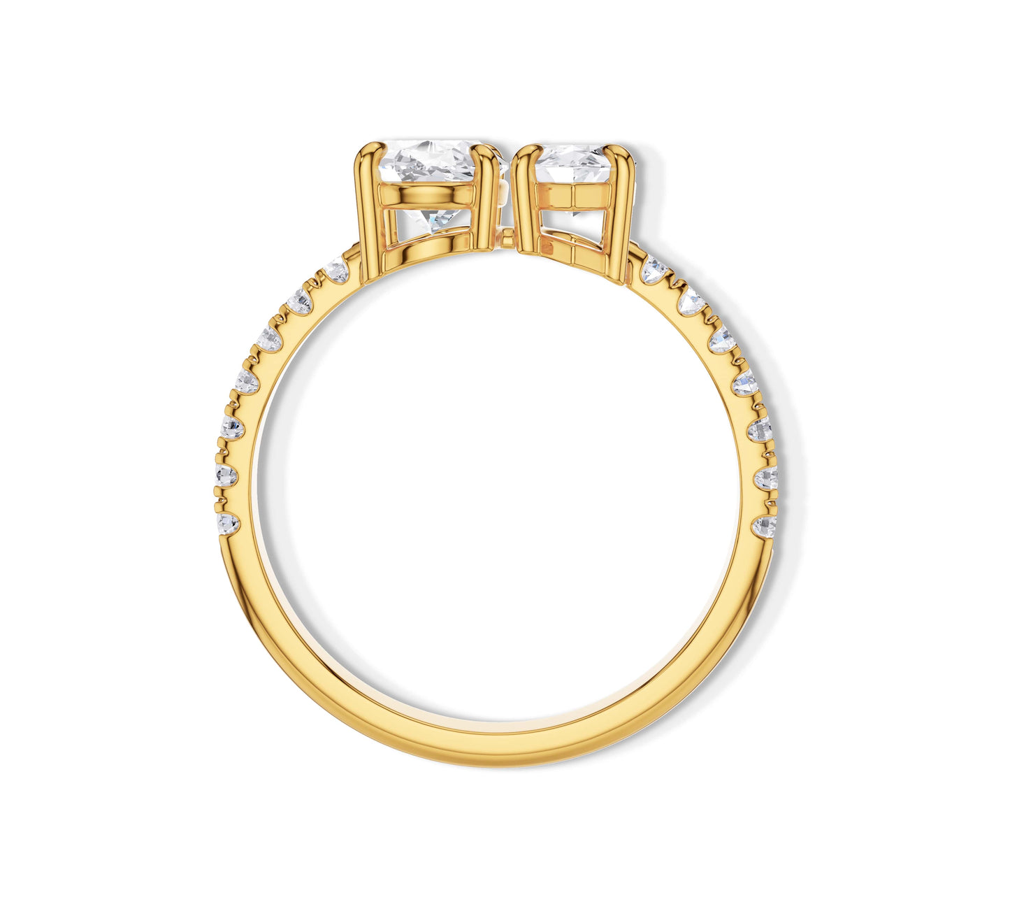 14k gold 2 stone engagement ring