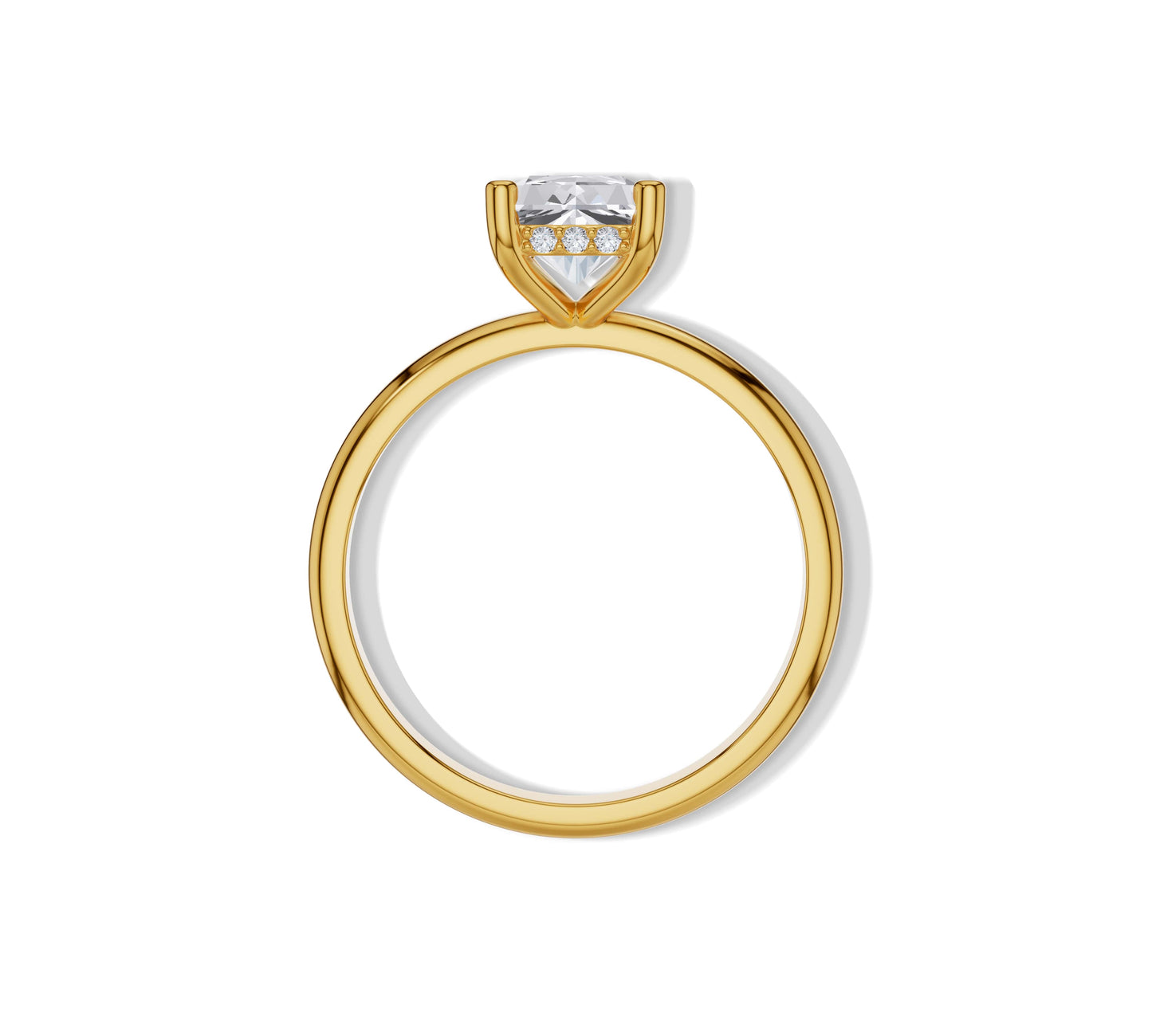 radiant diamond hidden halo ring
