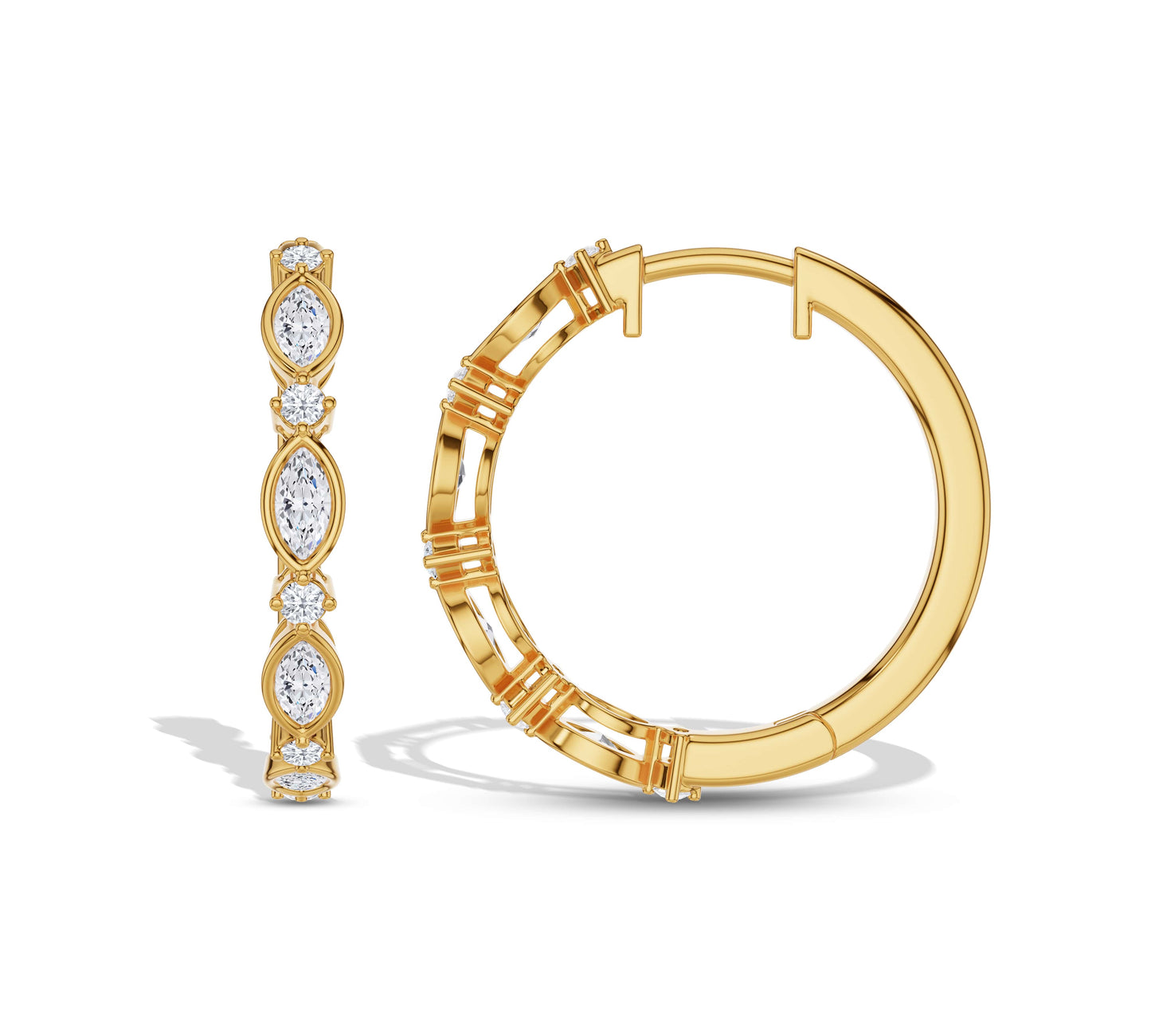 lab created diamond hoop earrings