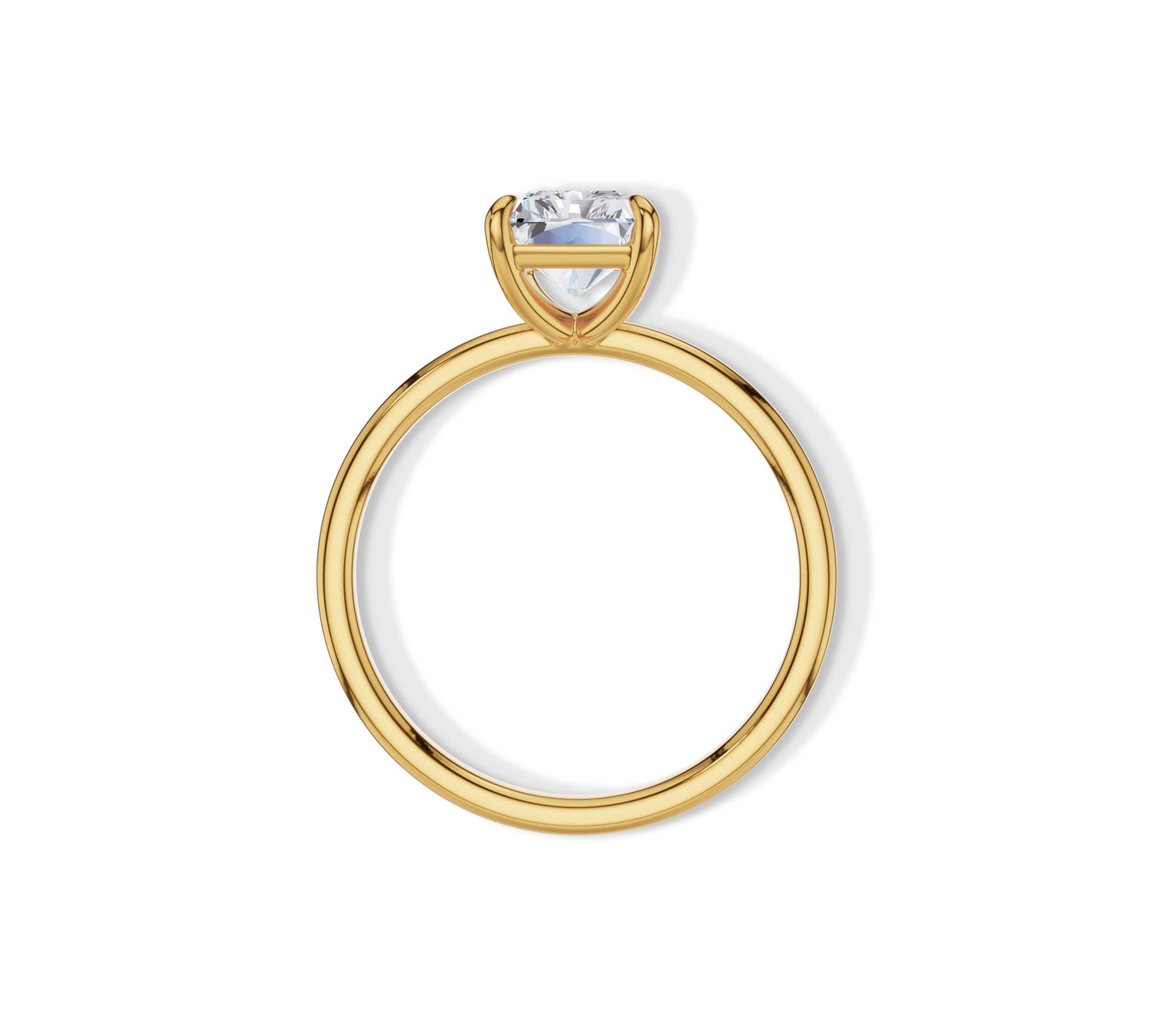 Sleek and minimal radiant cut diamond ring