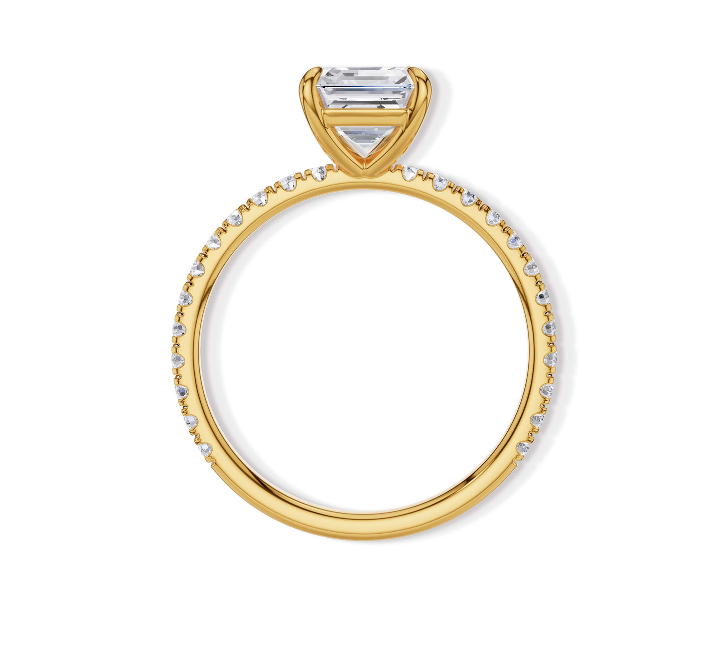 Square step-cut diamond ring design