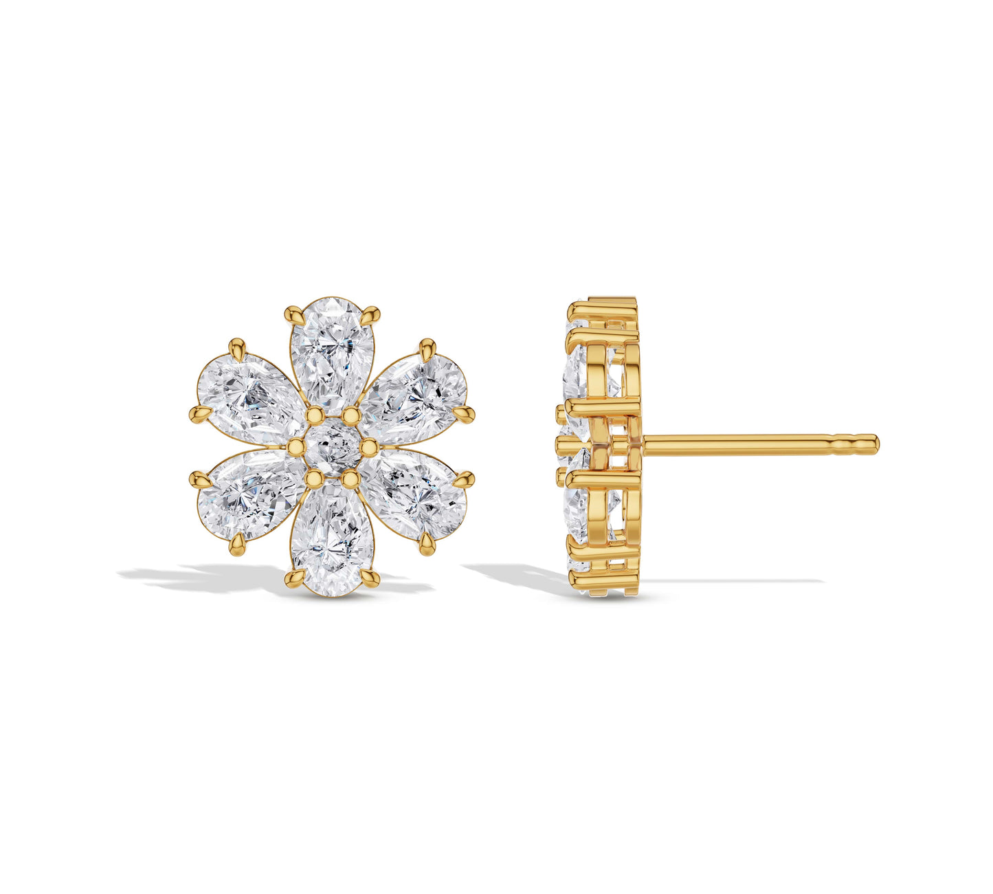 yellow gold stud earrings