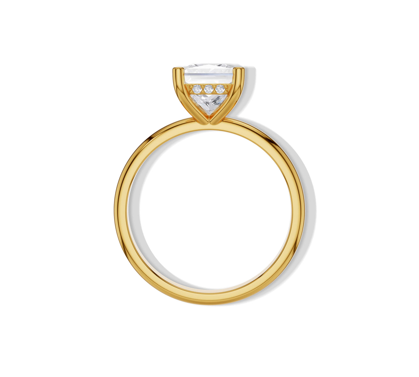 Thin Setting Hidden Halo Ring