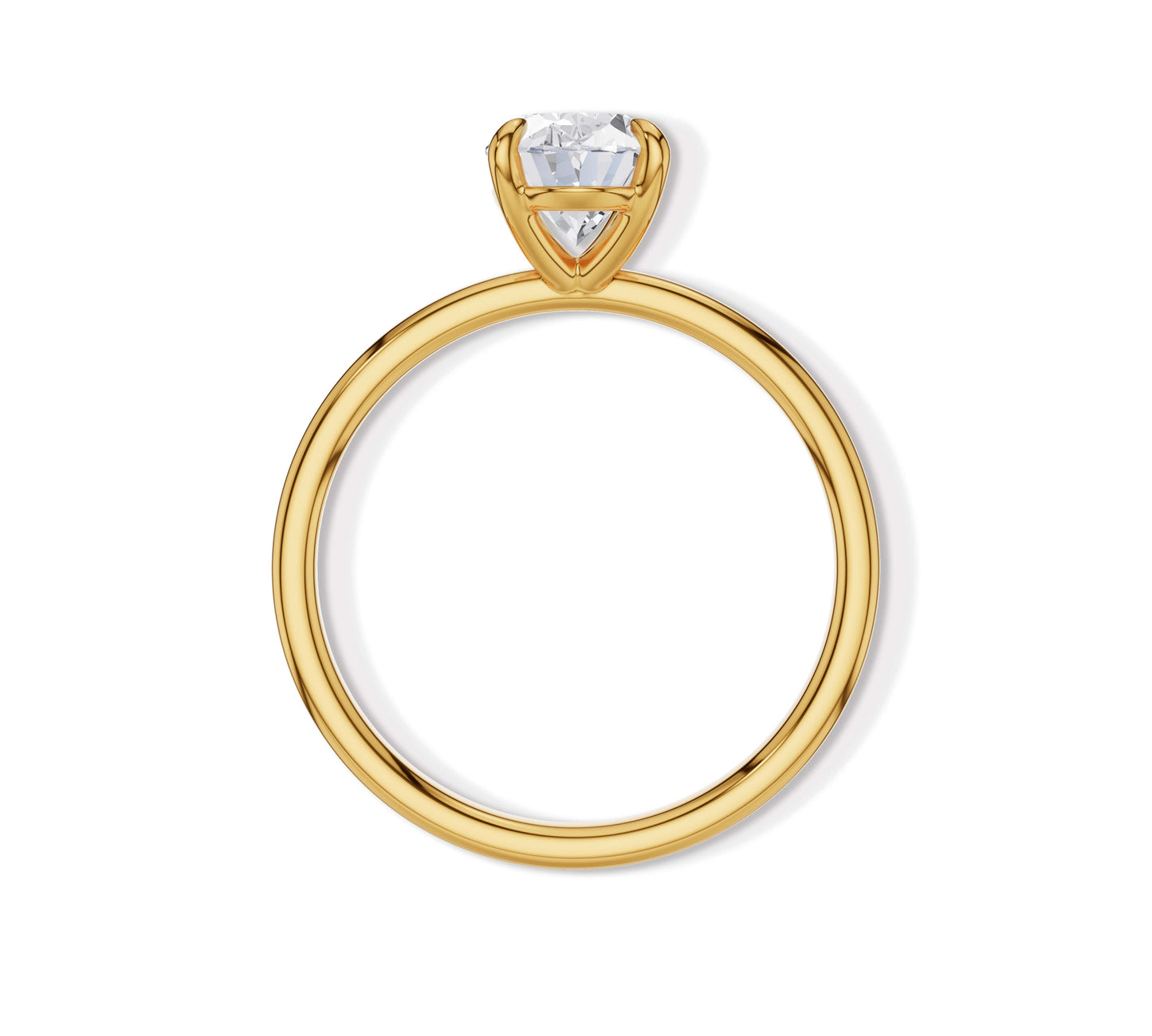 Handcrafted oval diamond ring in gold