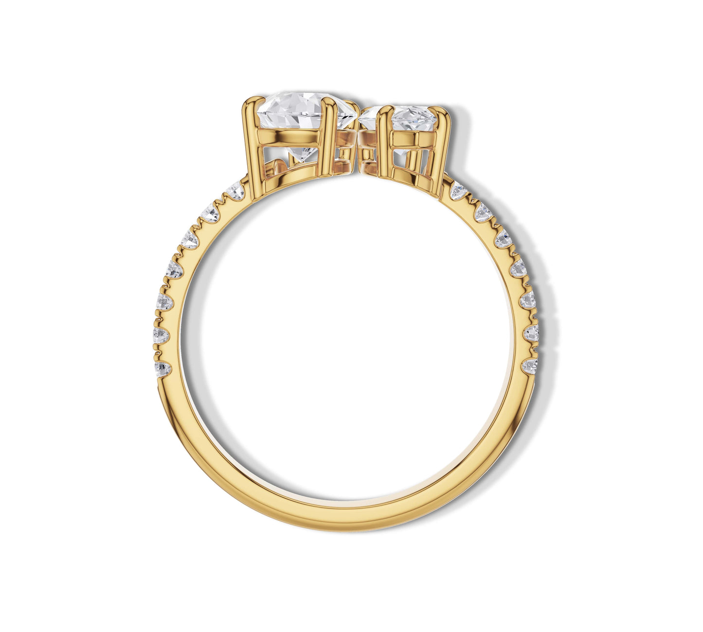 Elegant yellow gold design with marquise and pear diamonds