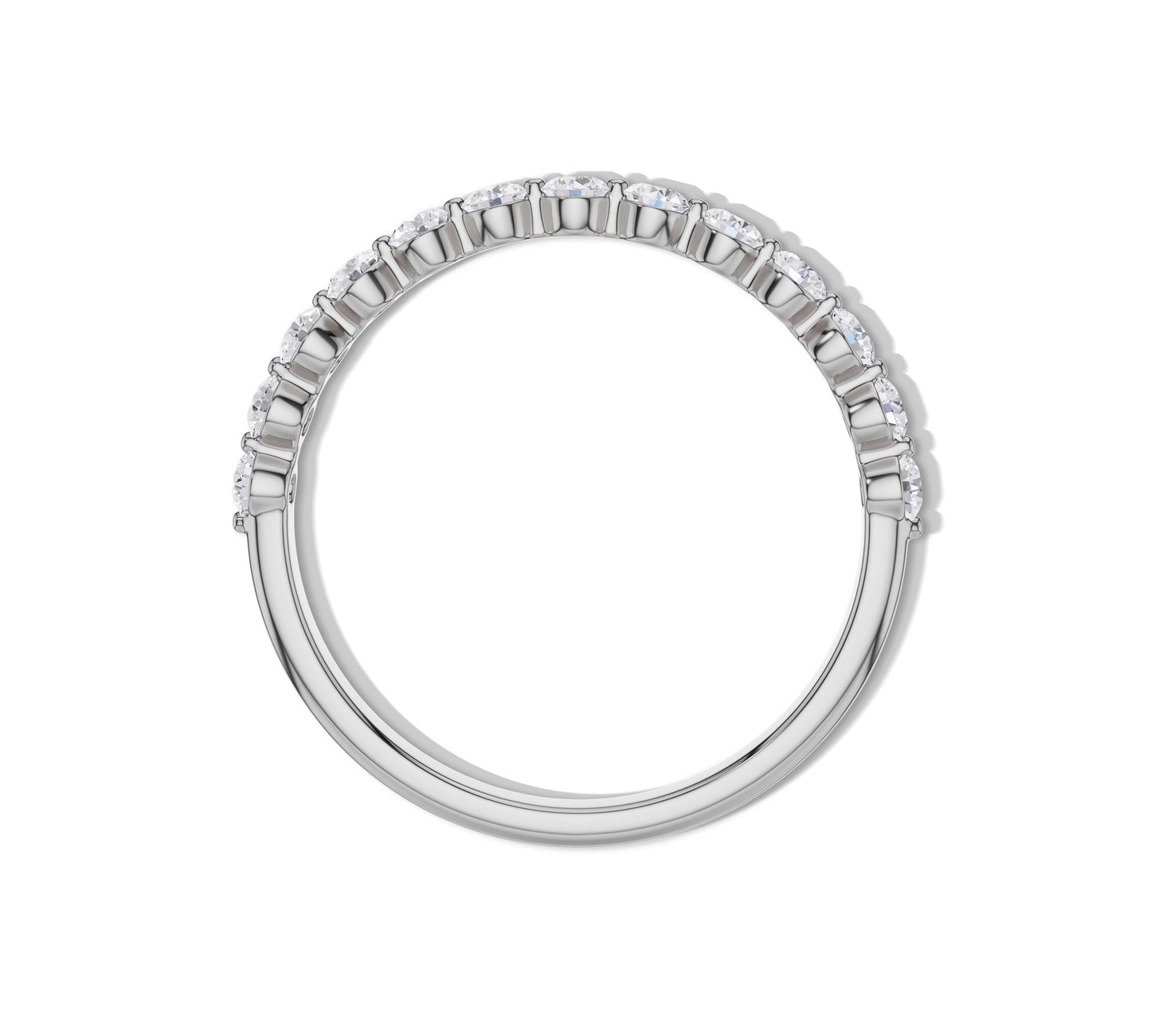 Shared Prong Stackable Wedding Band