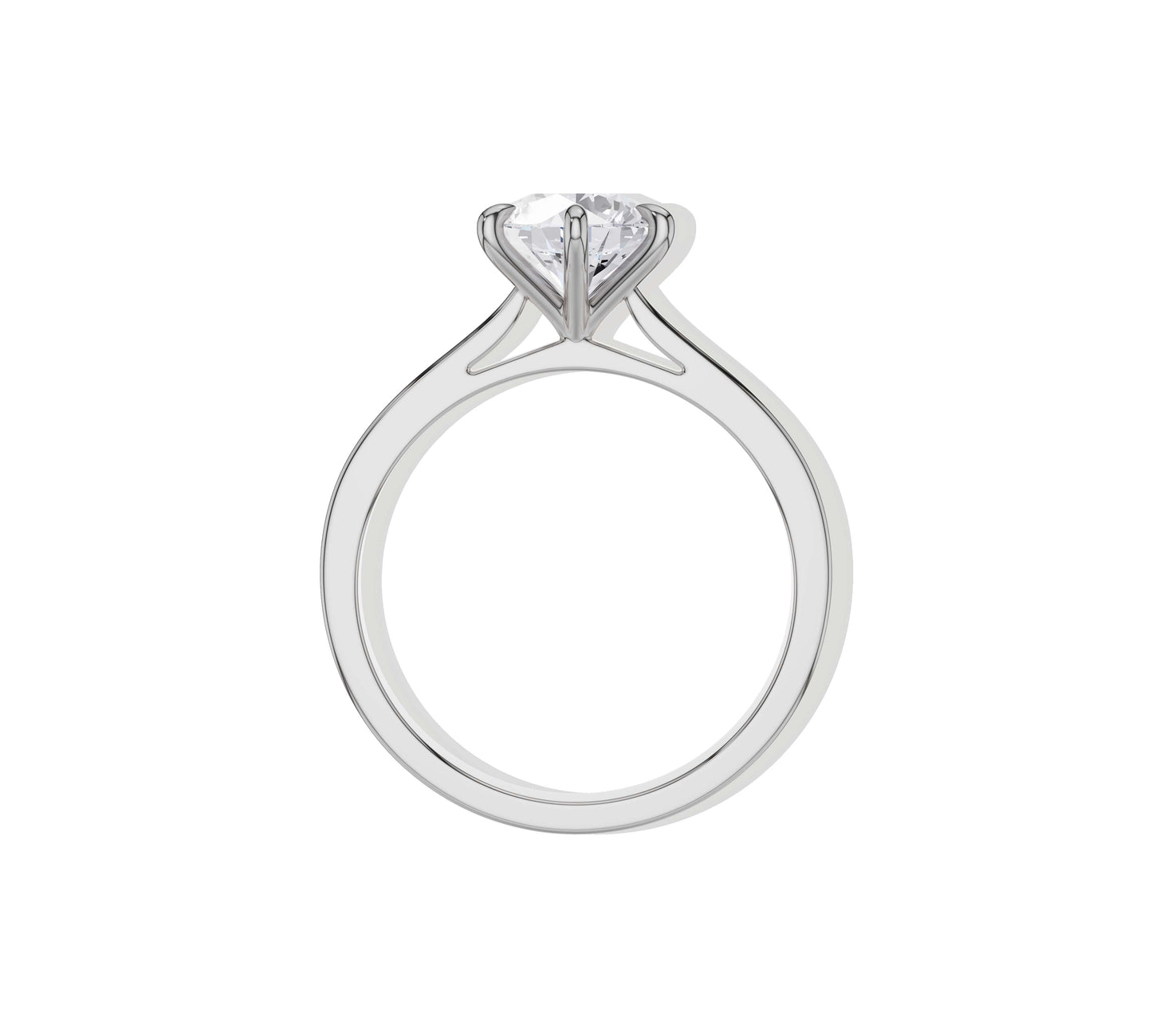Timeless white gold engagement ring with round stone