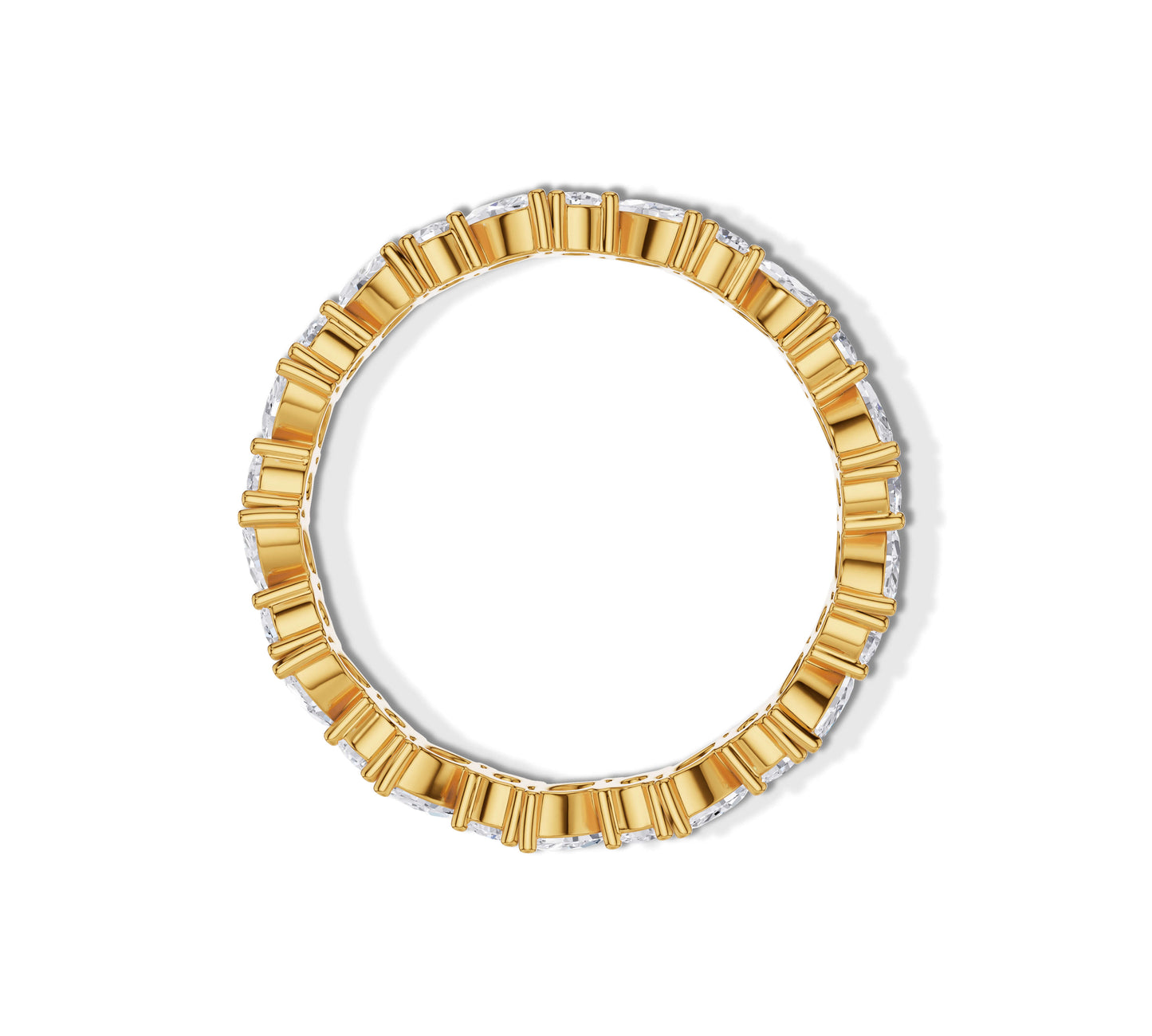 Gold ring with pointed marquise diamonds