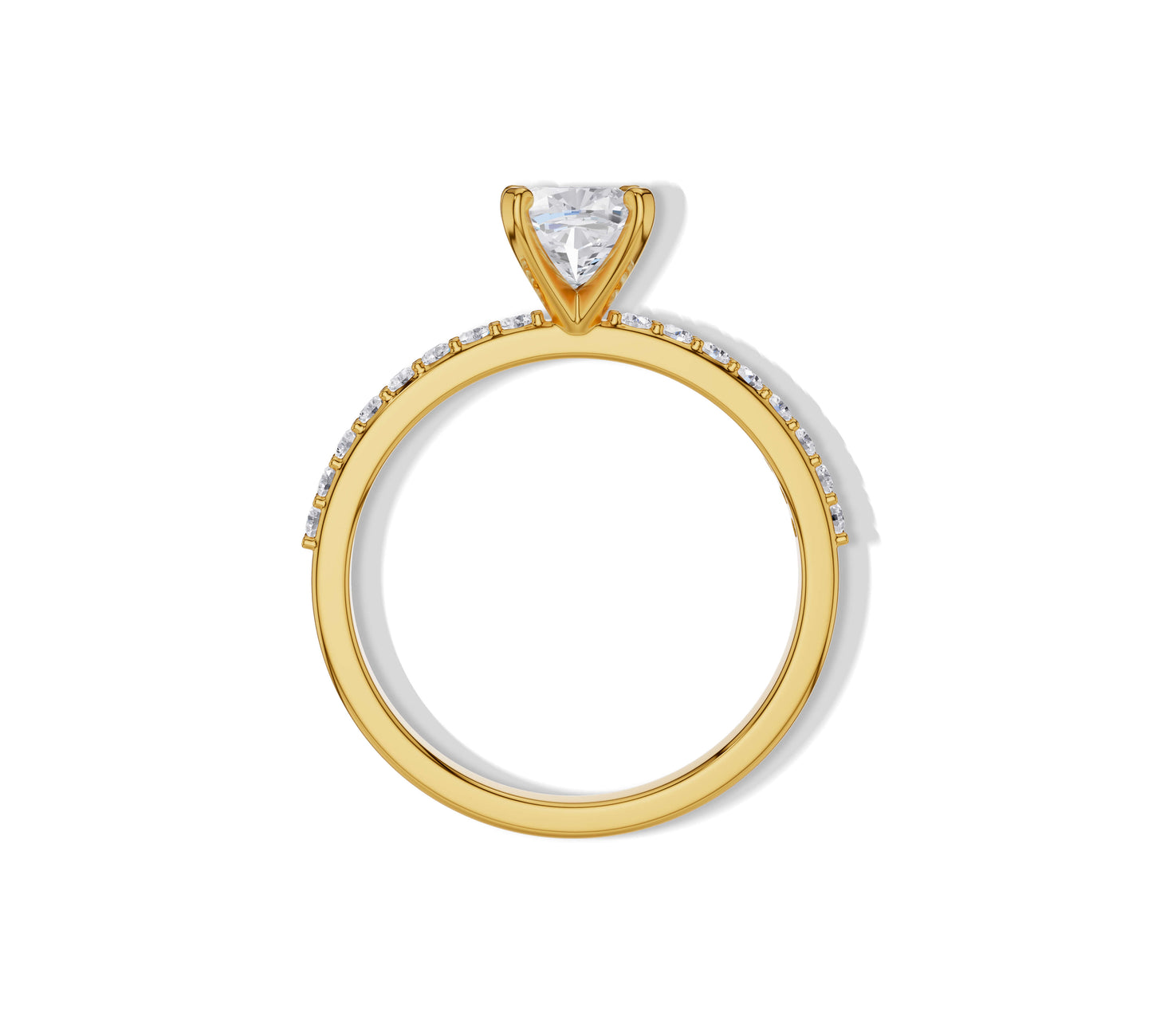 cushion diamond pave engagement rings