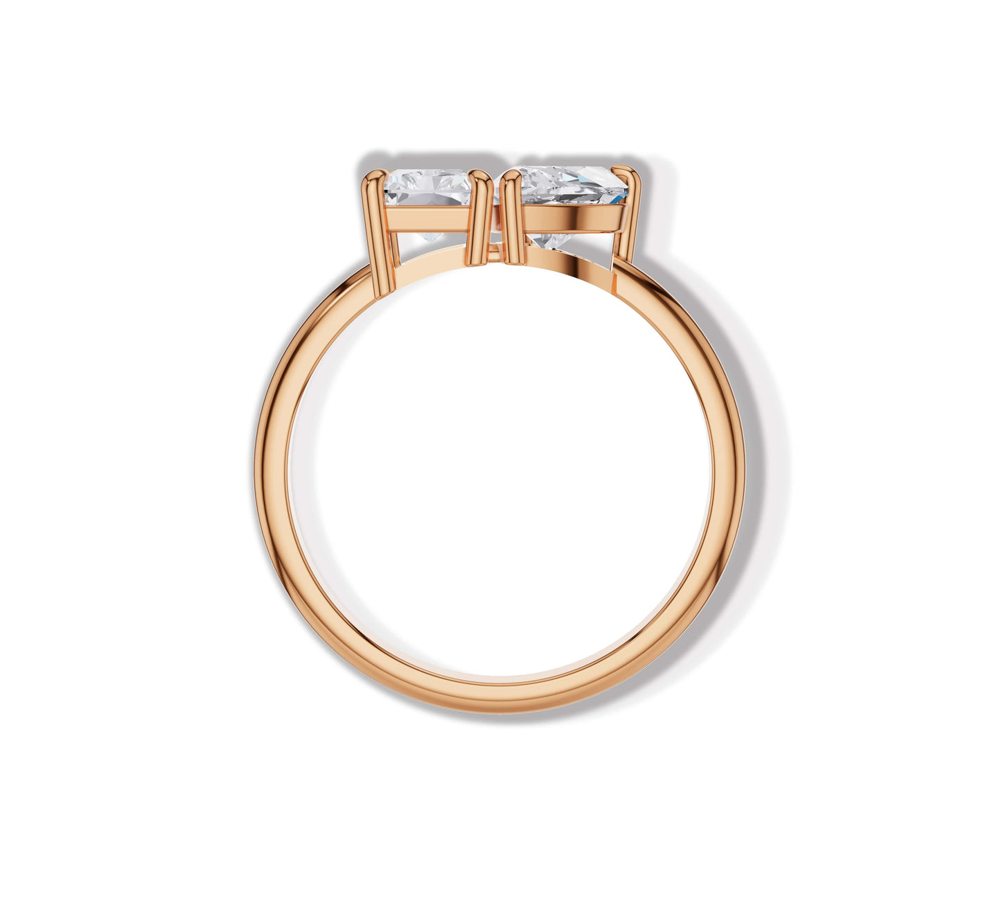 toi et moi moissanite ring rose gold