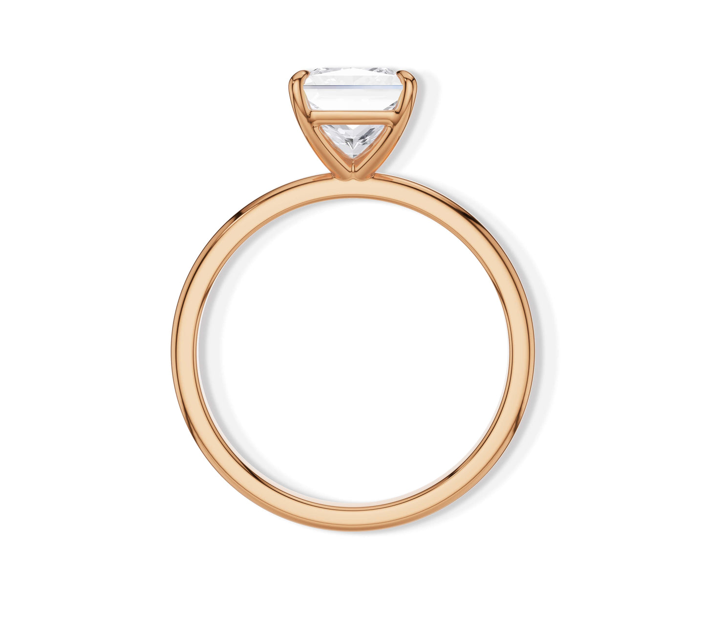 Classic Princess cut diamond in 18K rose gold band