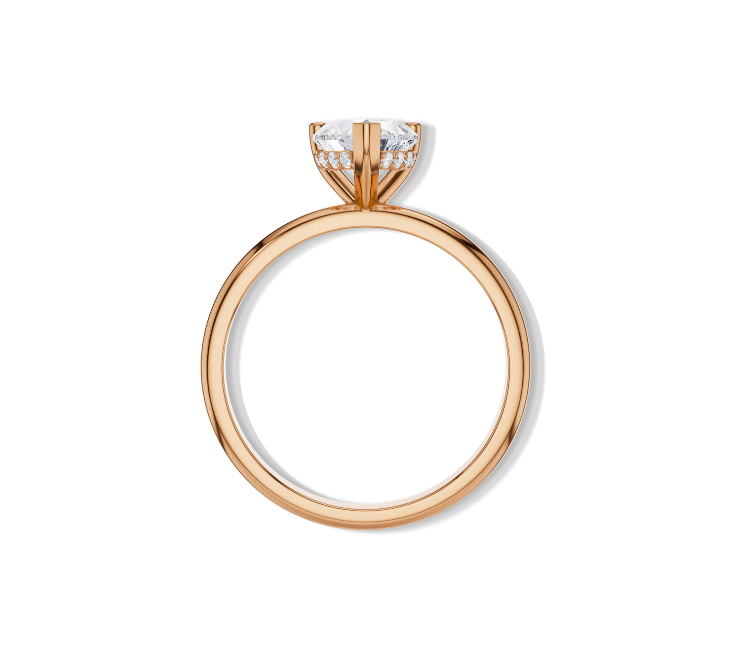 rose gold heart diamond ring