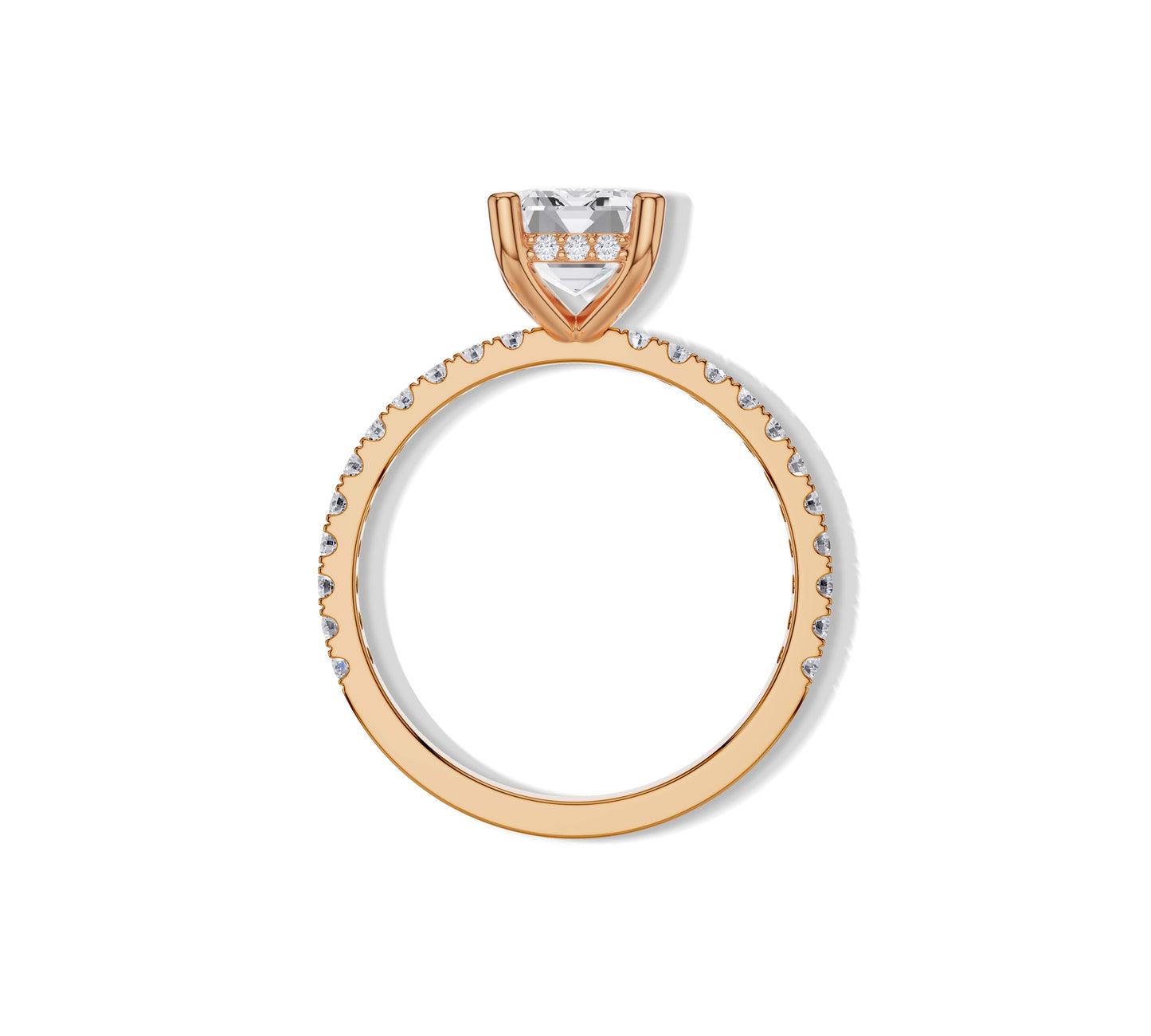 Vintage emerald cut ring in rose gold