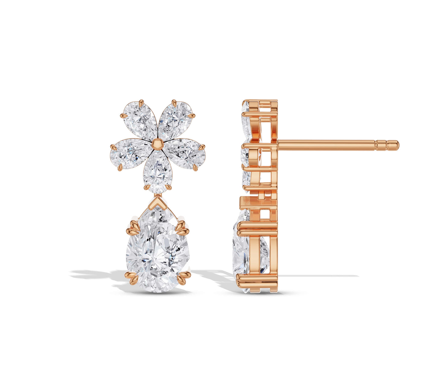 gold diamond drop earrings
