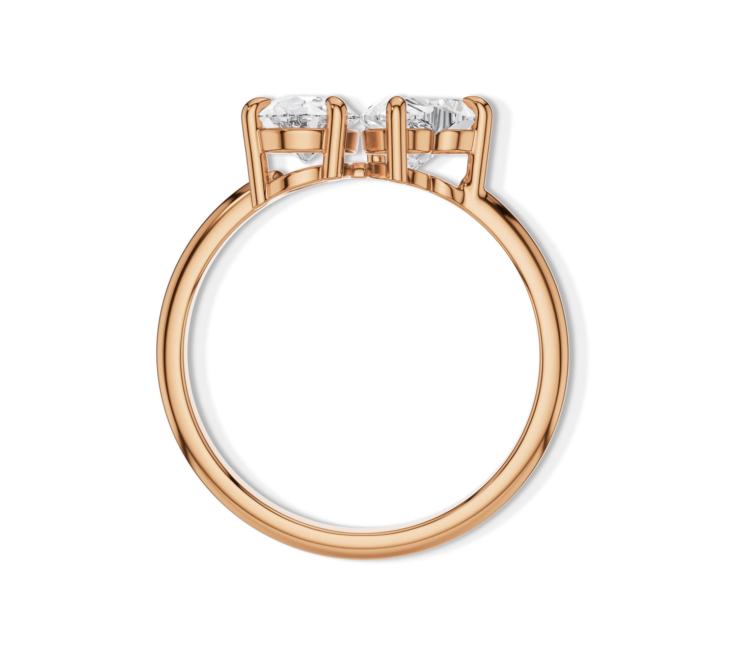 14k rose gold toi et moi ring