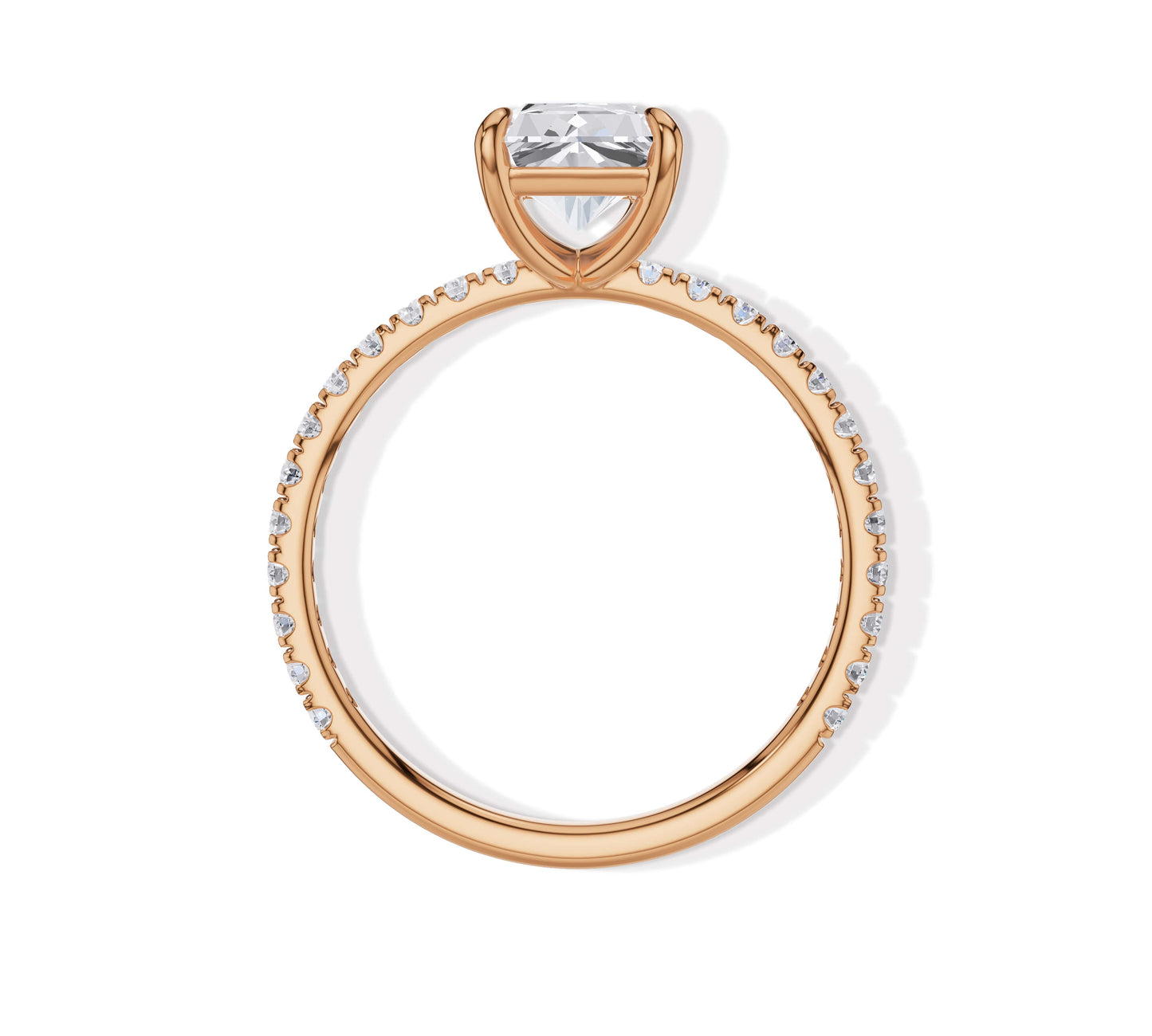 Dazzling rectangular diamond on a glittering gold band